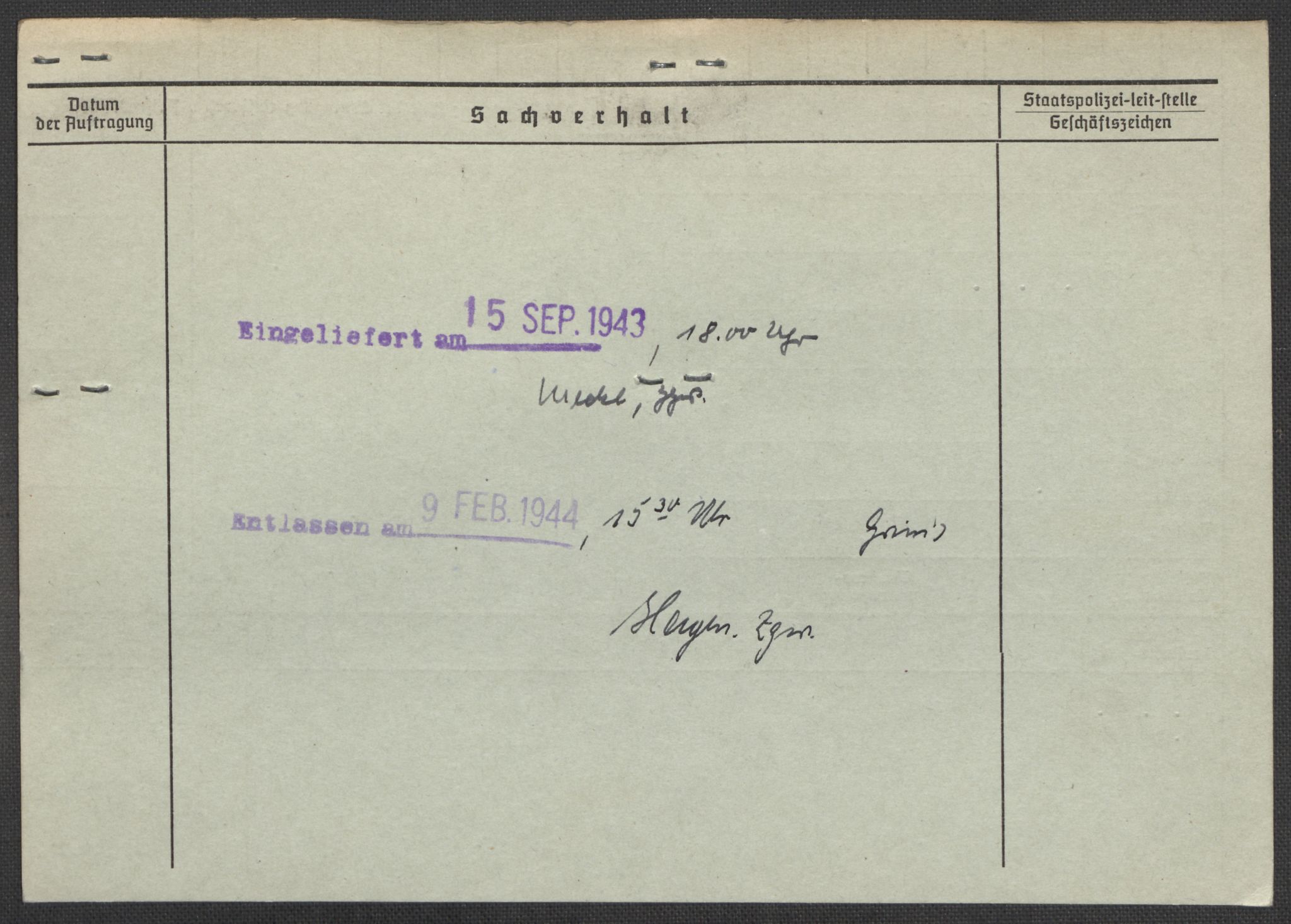 Befehlshaber der Sicherheitspolizei und des SD, RA/RAFA-5969/E/Ea/Eaa/L0003: Register over norske fanger i Møllergata 19: Eng-Hag, 1940-1945, p. 1351