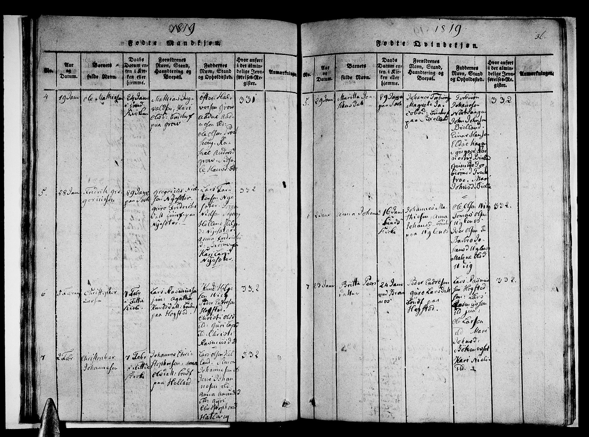 Stord sokneprestembete, AV/SAB-A-78201/H/Haa: Parish register (official) no. A 5, 1816-1825, p. 36