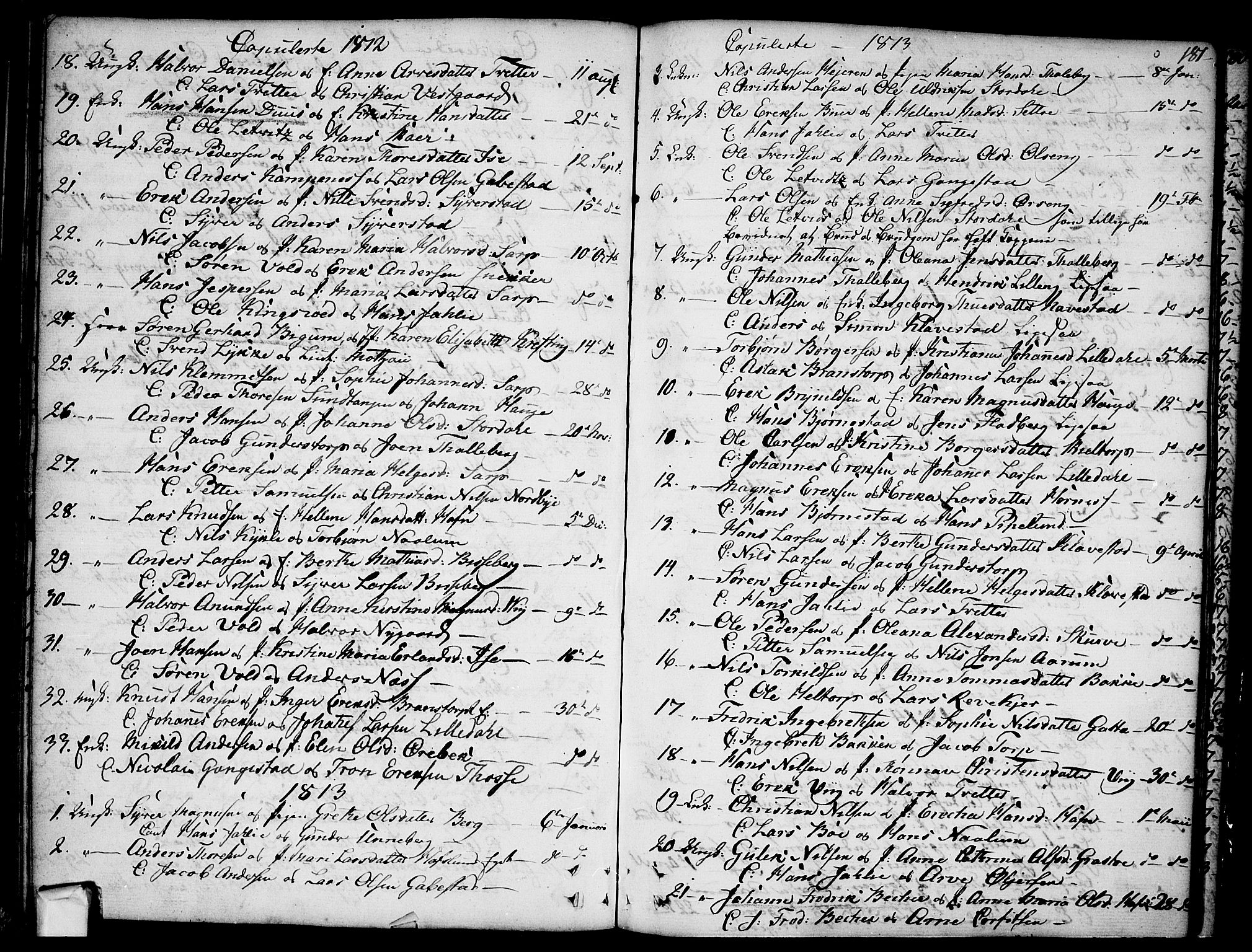 Skjeberg prestekontor Kirkebøker, SAO/A-10923/F/Fa/L0003: Parish register (official) no. I 3, 1792-1814, p. 181