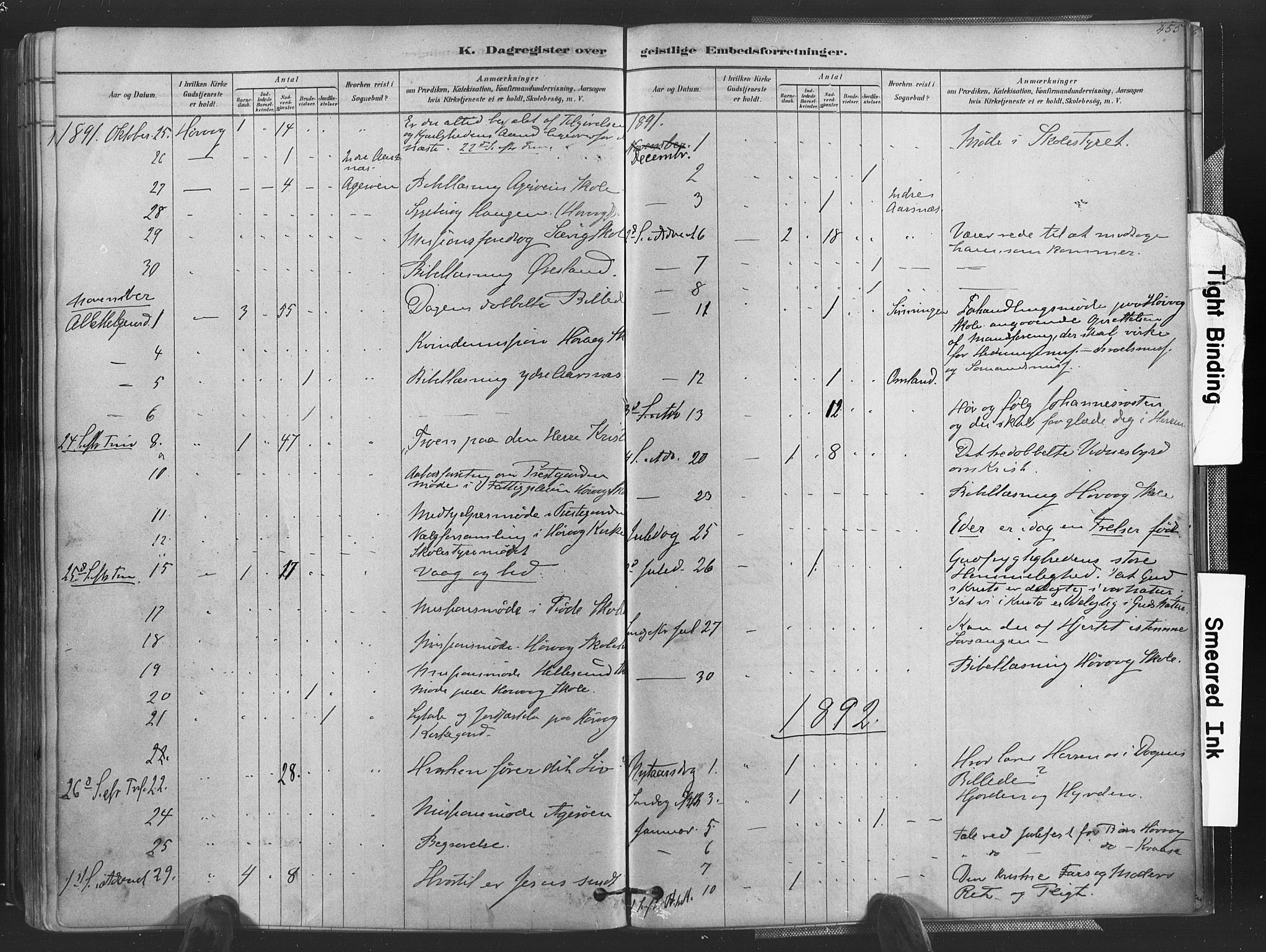 Høvåg sokneprestkontor, SAK/1111-0025/F/Fa/L0005: Parish register (official) no. A 5, 1878-1893, p. 455