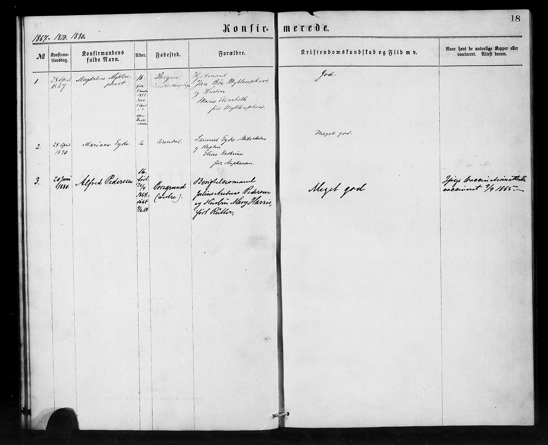 Den norske sjømannsmisjon i utlandet/Skotske havner (Leith, Glasgow), SAB/SAB/PA-0100/H/Ha/Haa/L0001: Parish register (official) no. A 1, 1865-1880, p. 18