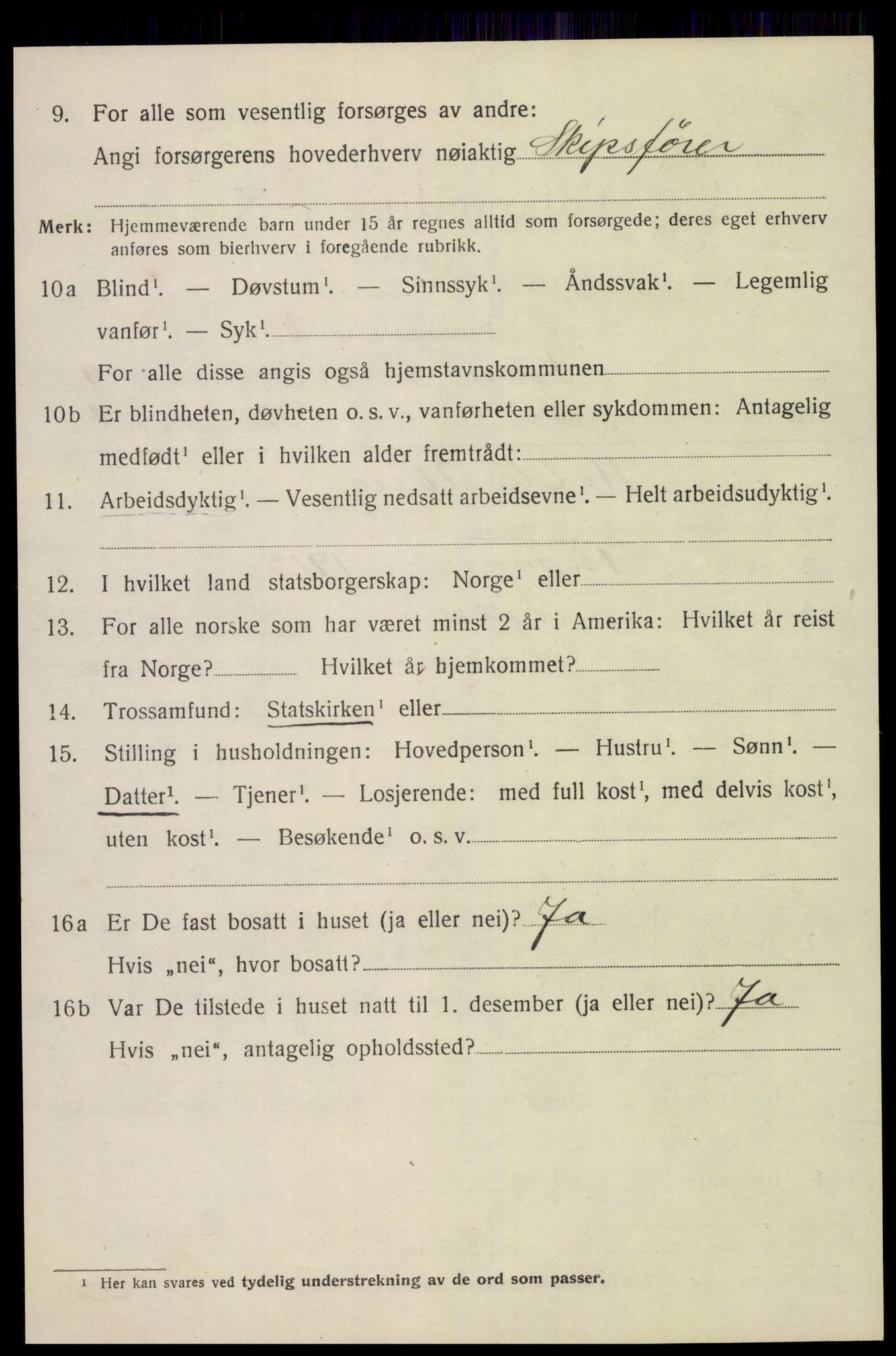 SAK, 1920 census for Fjære, 1920, p. 11204