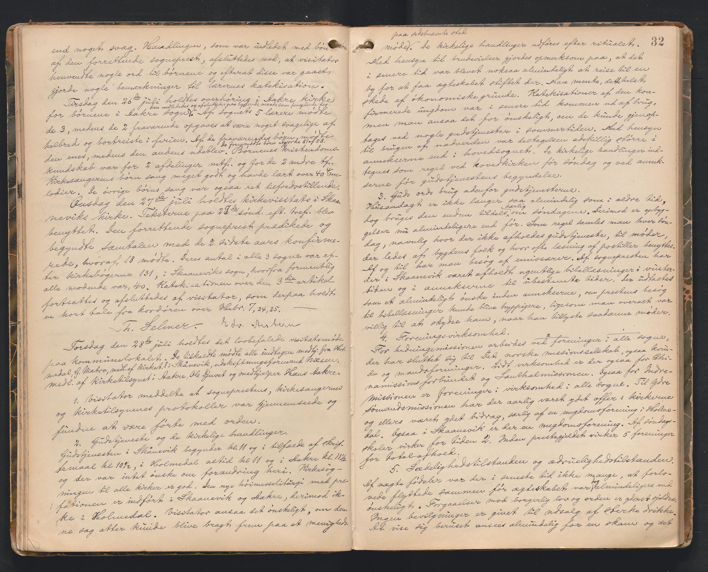 Søndre Sunnhordland prosti, AV/SAB-A-99913/F/L0002: Visitasprotokoll, 1895-1967, p. 31b-32a