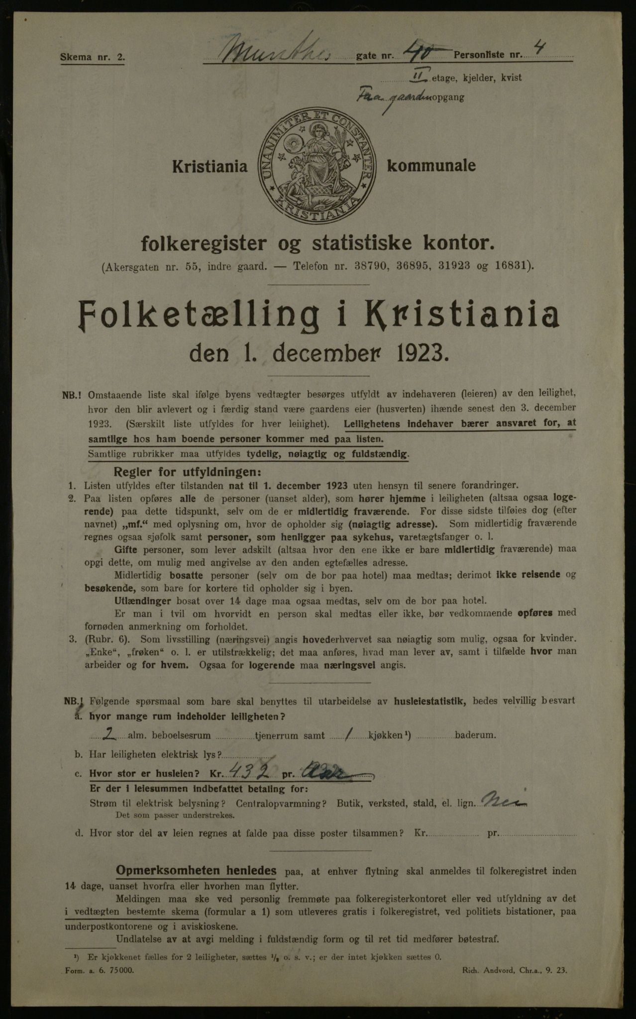 OBA, Municipal Census 1923 for Kristiania, 1923, p. 75131