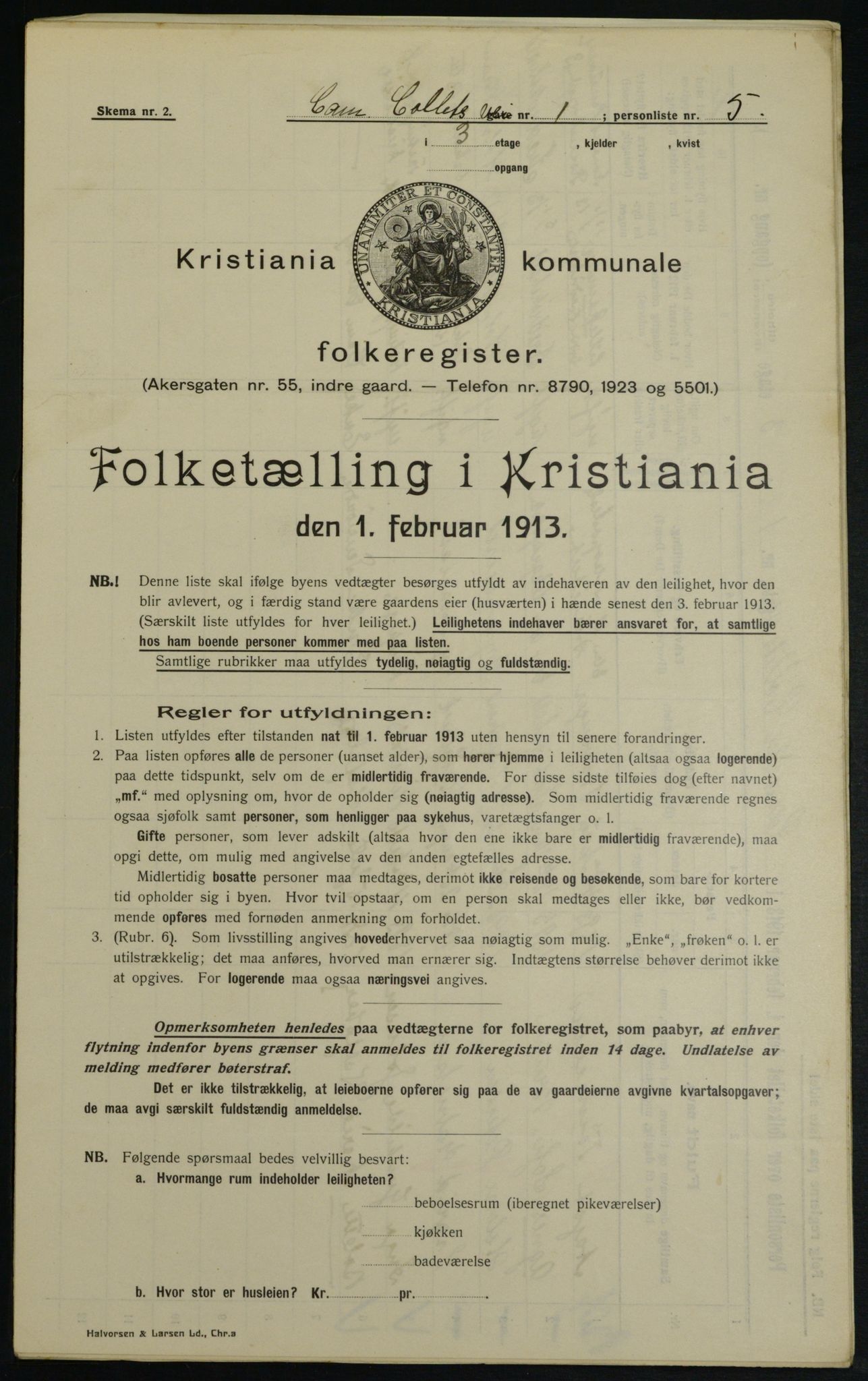 OBA, Municipal Census 1913 for Kristiania, 1913, p. 11588