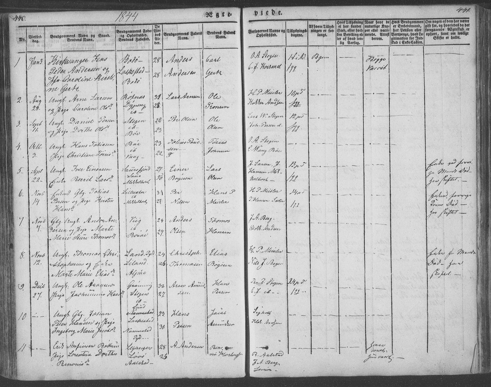 Ministerialprotokoller, klokkerbøker og fødselsregistre - Nordland, AV/SAT-A-1459/855/L0799: Parish register (official) no. 855A07, 1834-1852, p. 440-441