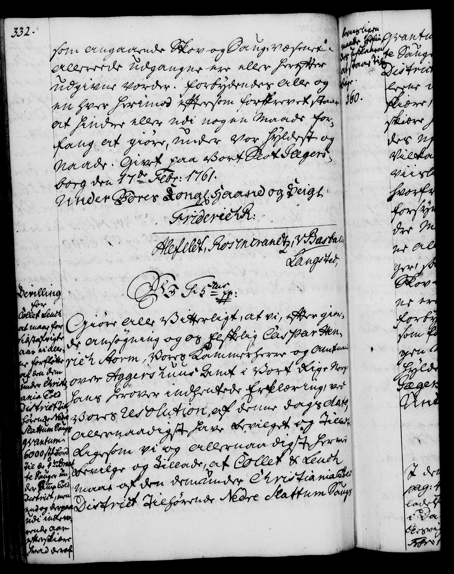 Rentekammeret, Kammerkanselliet, RA/EA-3111/G/Gg/Gga/L0007: Norsk ekspedisjonsprotokoll med register (merket RK 53.7), 1759-1768, p. 332