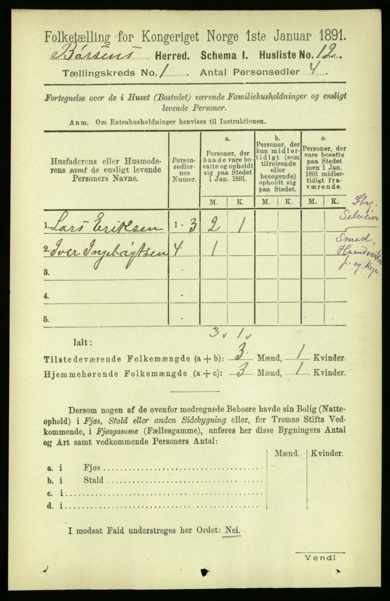 RA, 1891 census for 1658 Børsa, 1891, p. 30