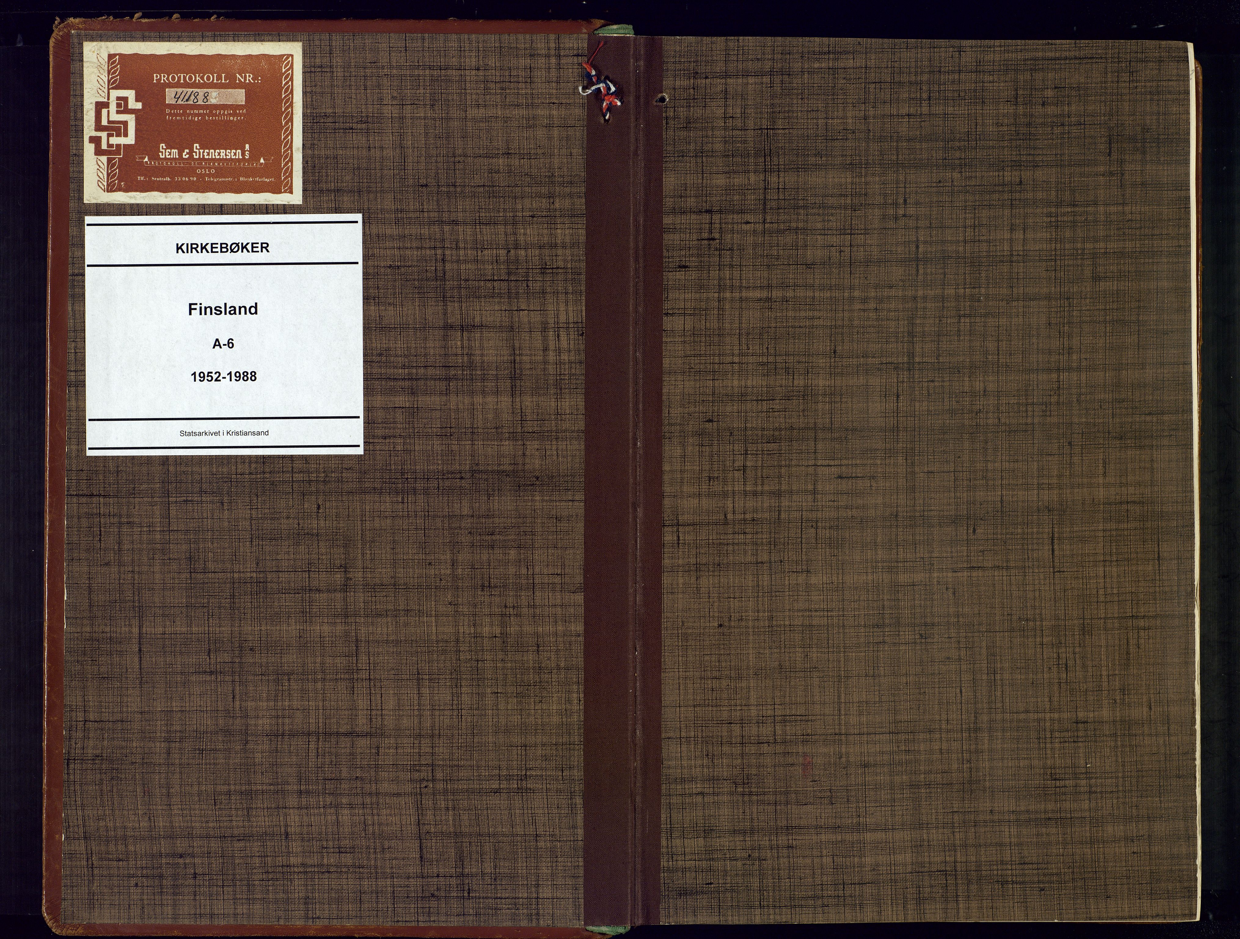 Bjelland sokneprestkontor, AV/SAK-1111-0005/F/Fa/Fab/L0006: Parish register (official) no. A-6, 1952-1988