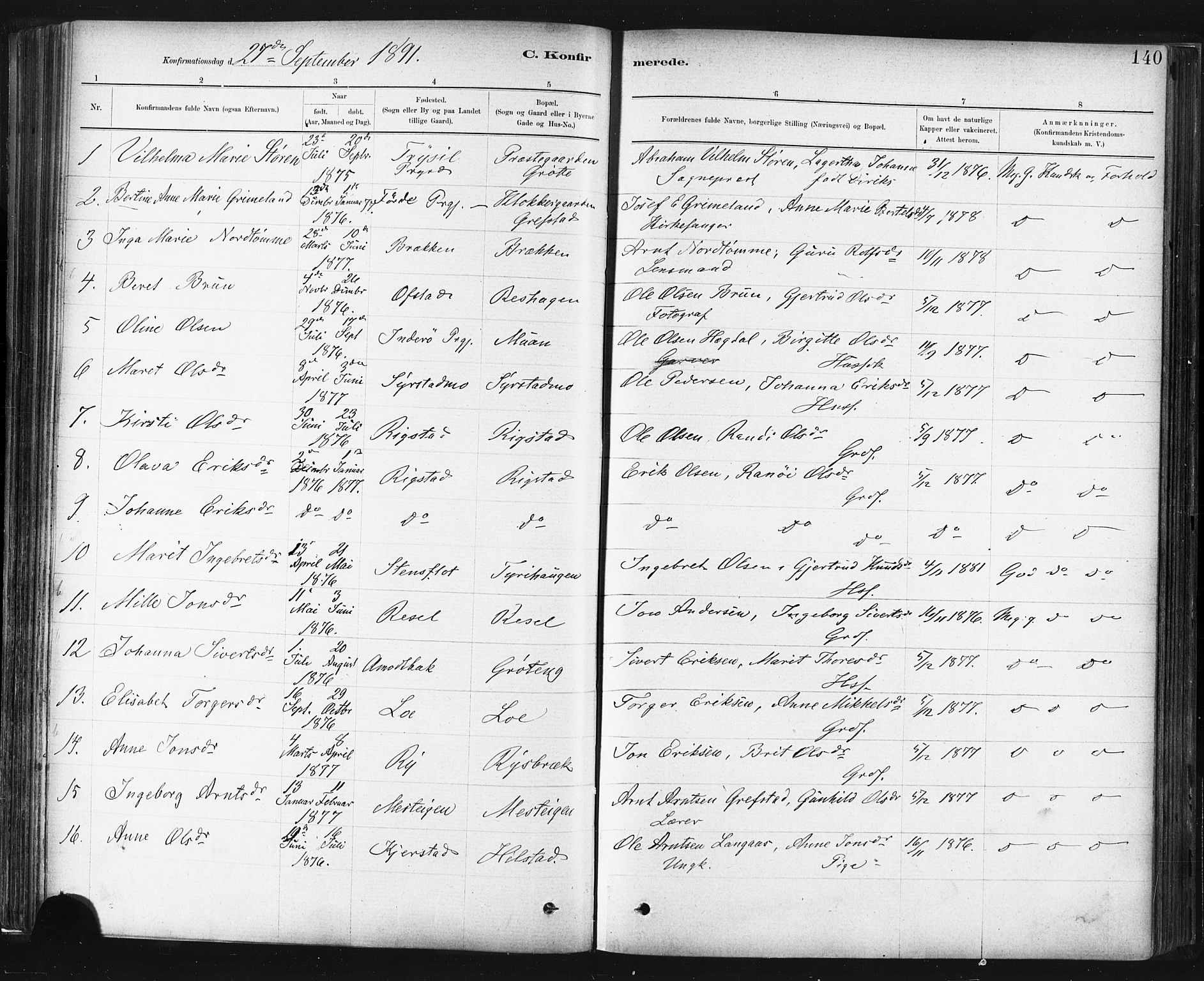 Ministerialprotokoller, klokkerbøker og fødselsregistre - Sør-Trøndelag, SAT/A-1456/672/L0857: Parish register (official) no. 672A09, 1882-1893, p. 140