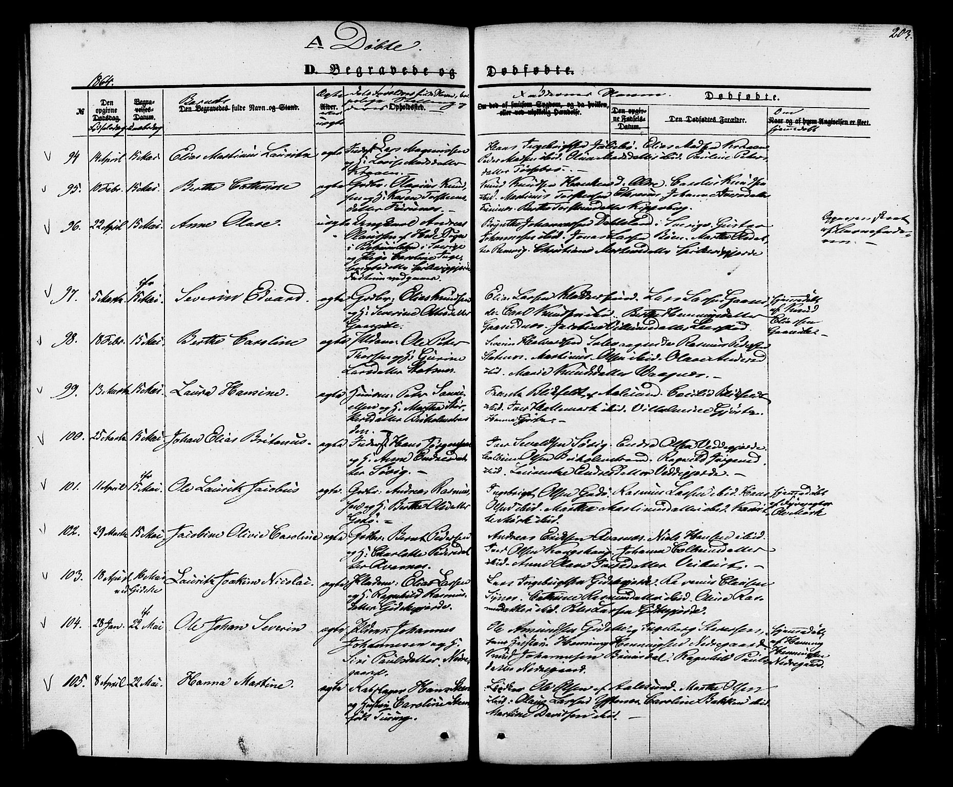 Ministerialprotokoller, klokkerbøker og fødselsregistre - Møre og Romsdal, AV/SAT-A-1454/528/L0398: Parish register (official) no. 528A09, 1858-1864, p. 203