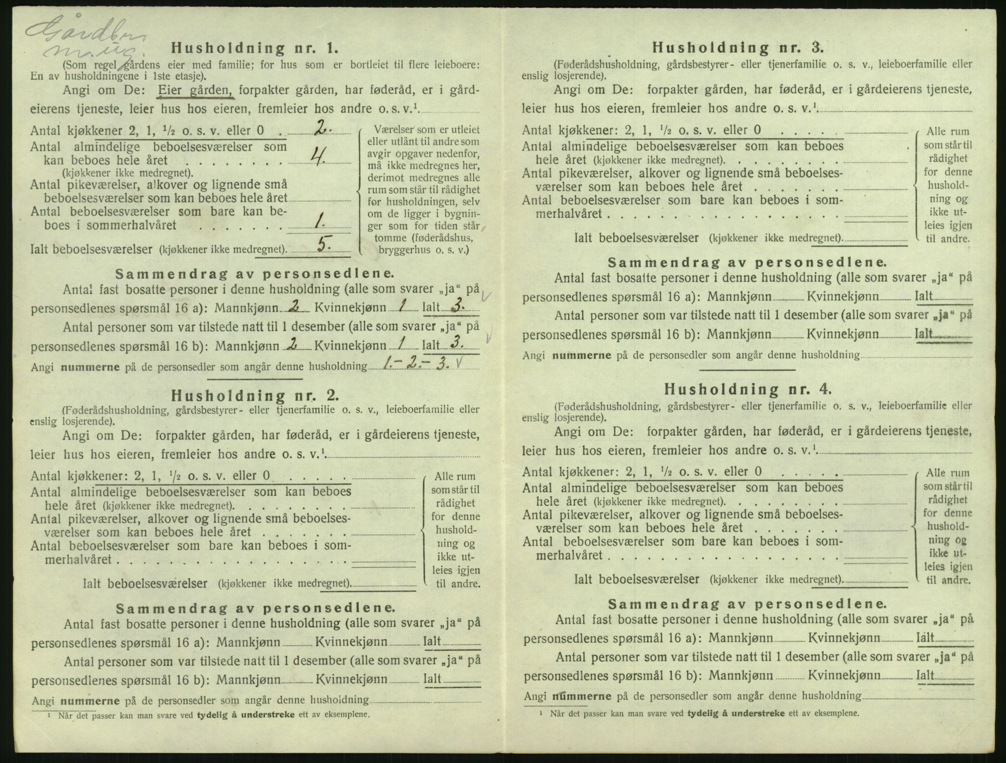 SAK, 1920 census for Øyslebø, 1920, p. 43