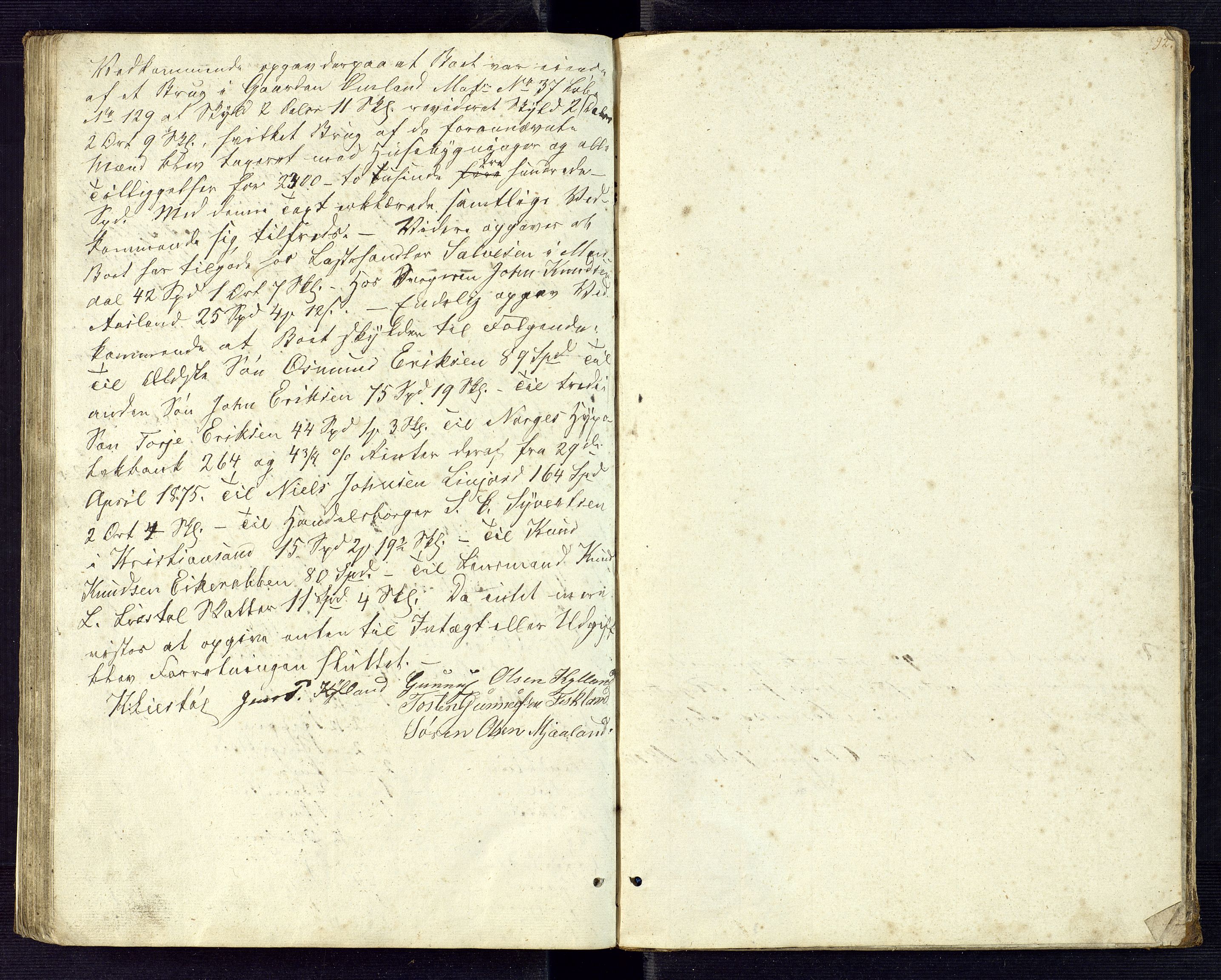 Setesdal sorenskriveri, SAK/1221-0011/H/Hc/L0028: Skifteregistreringsprotokoll nr 1 Åseral tinglag med register, 1846-1875, p. 92