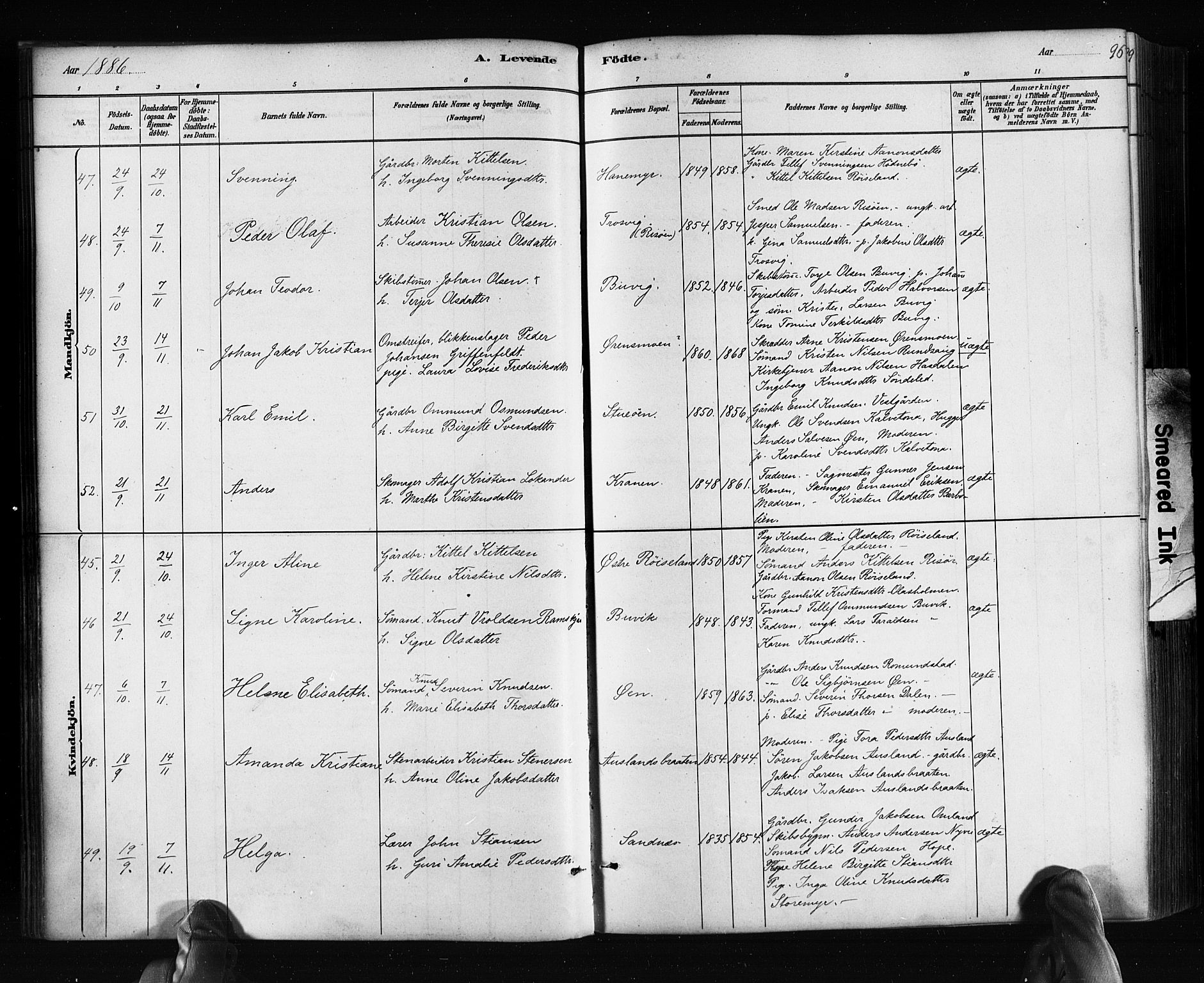 Søndeled sokneprestkontor, AV/SAK-1111-0038/F/Fa/L0004: Parish register (official) no. A 4, 1880-1889, p. 96