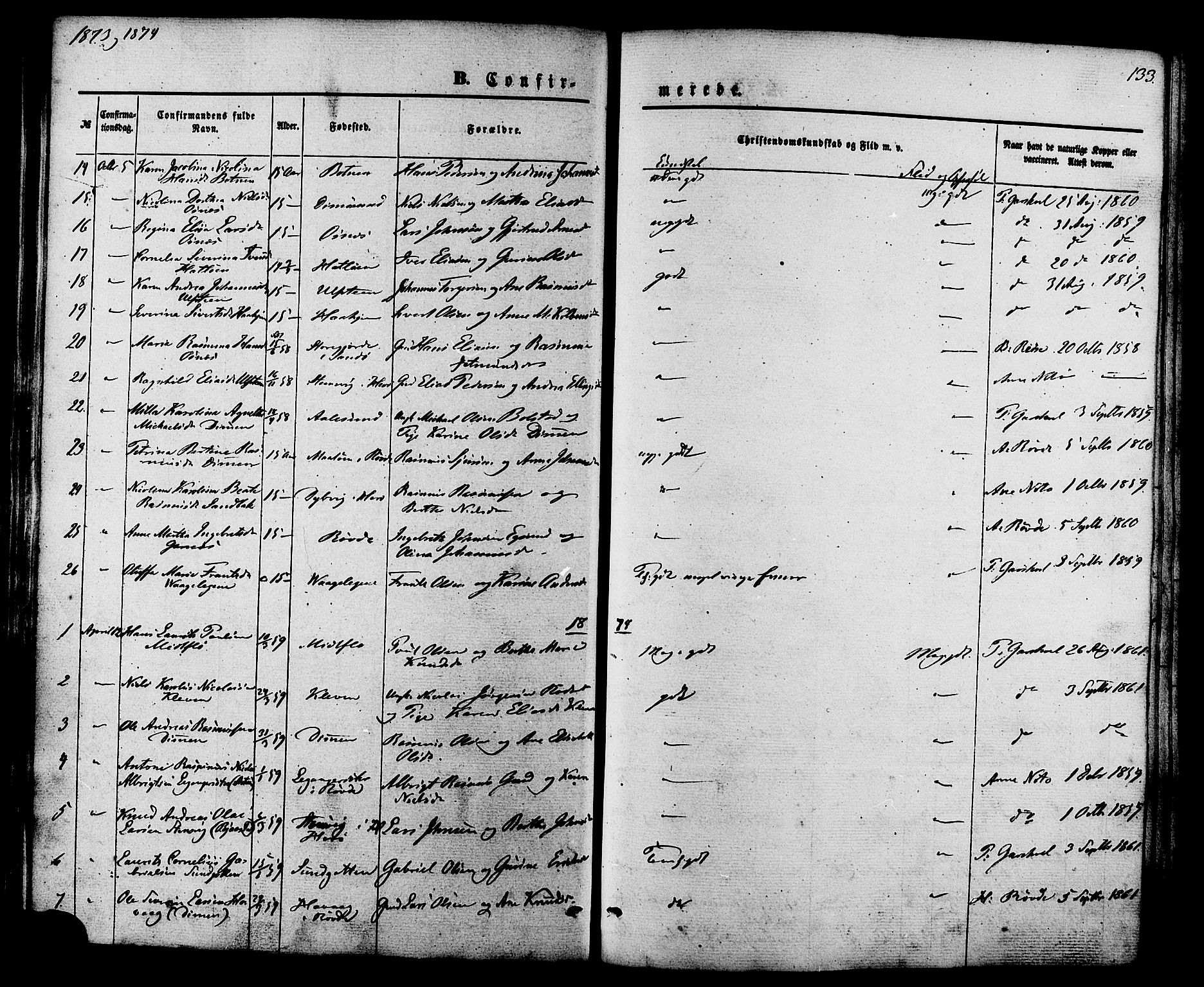 Ministerialprotokoller, klokkerbøker og fødselsregistre - Møre og Romsdal, AV/SAT-A-1454/509/L0105: Parish register (official) no. 509A03, 1848-1882, p. 133