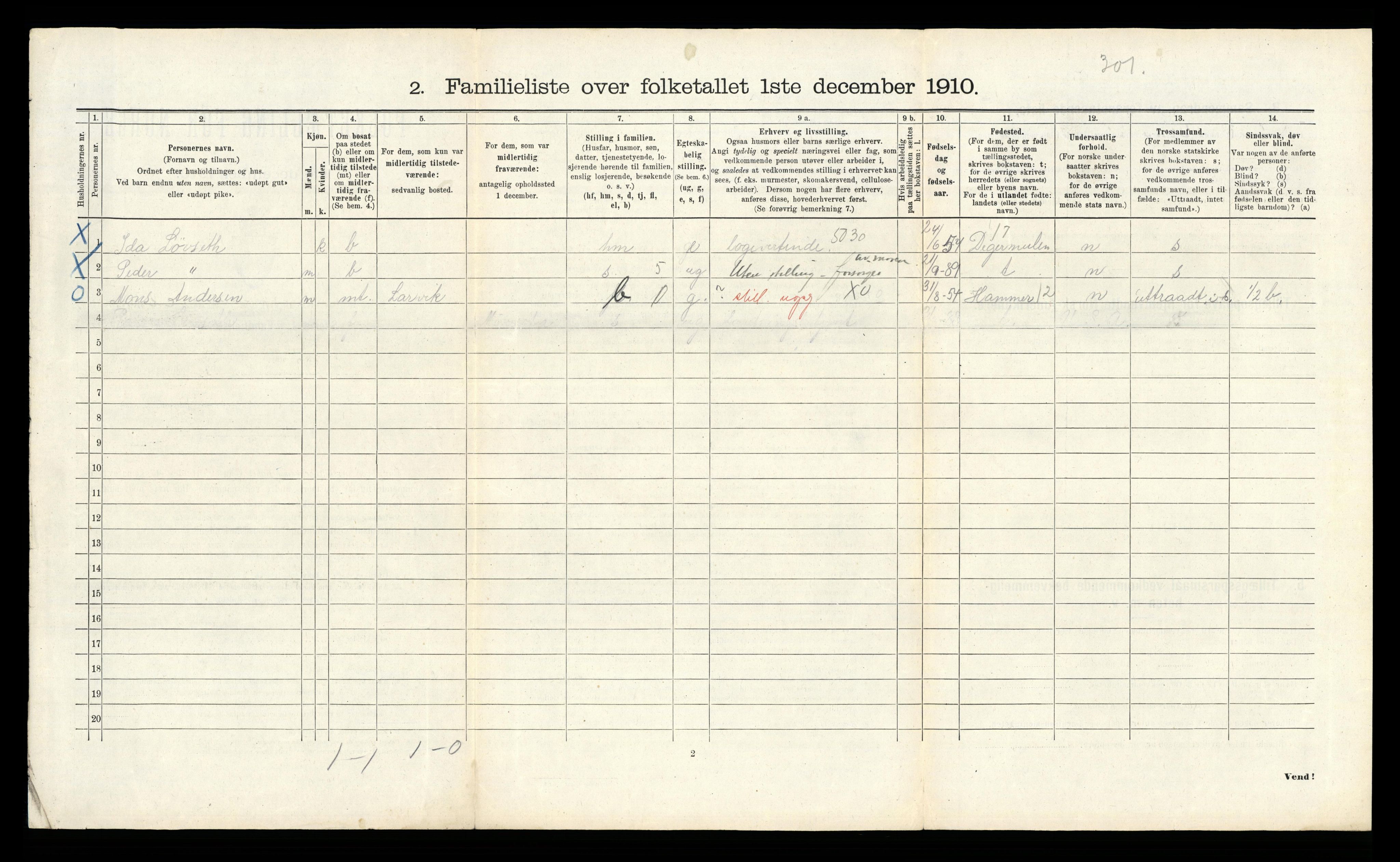 RA, 1910 census for Bergen, 1910, p. 34352