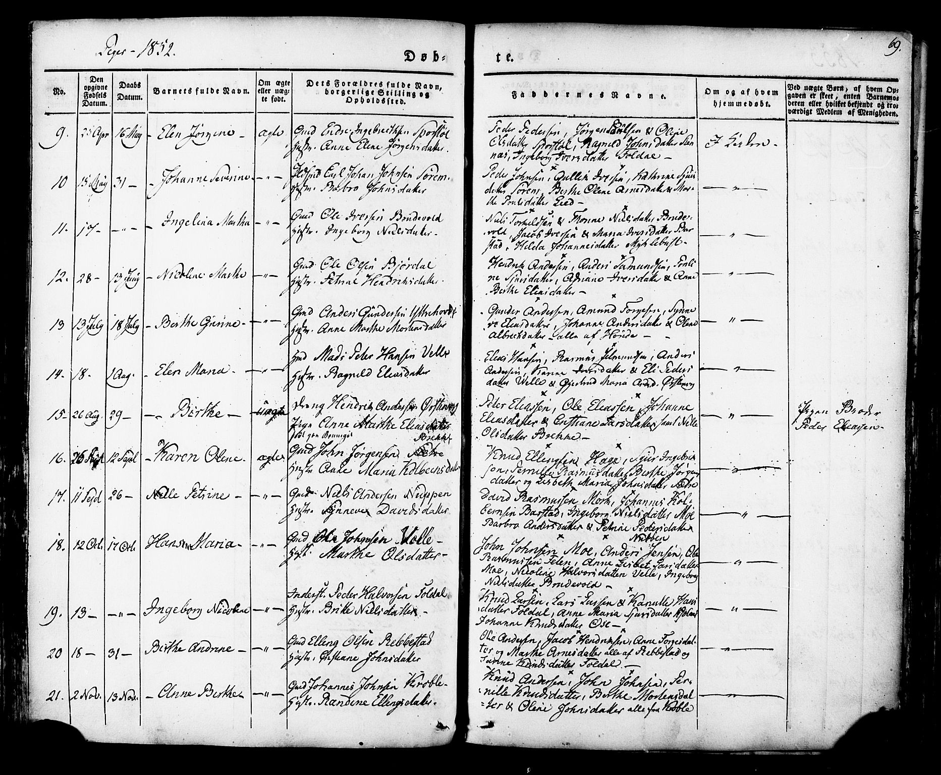 Ministerialprotokoller, klokkerbøker og fødselsregistre - Møre og Romsdal, AV/SAT-A-1454/513/L0174: Parish register (official) no. 513A01, 1831-1855, p. 69