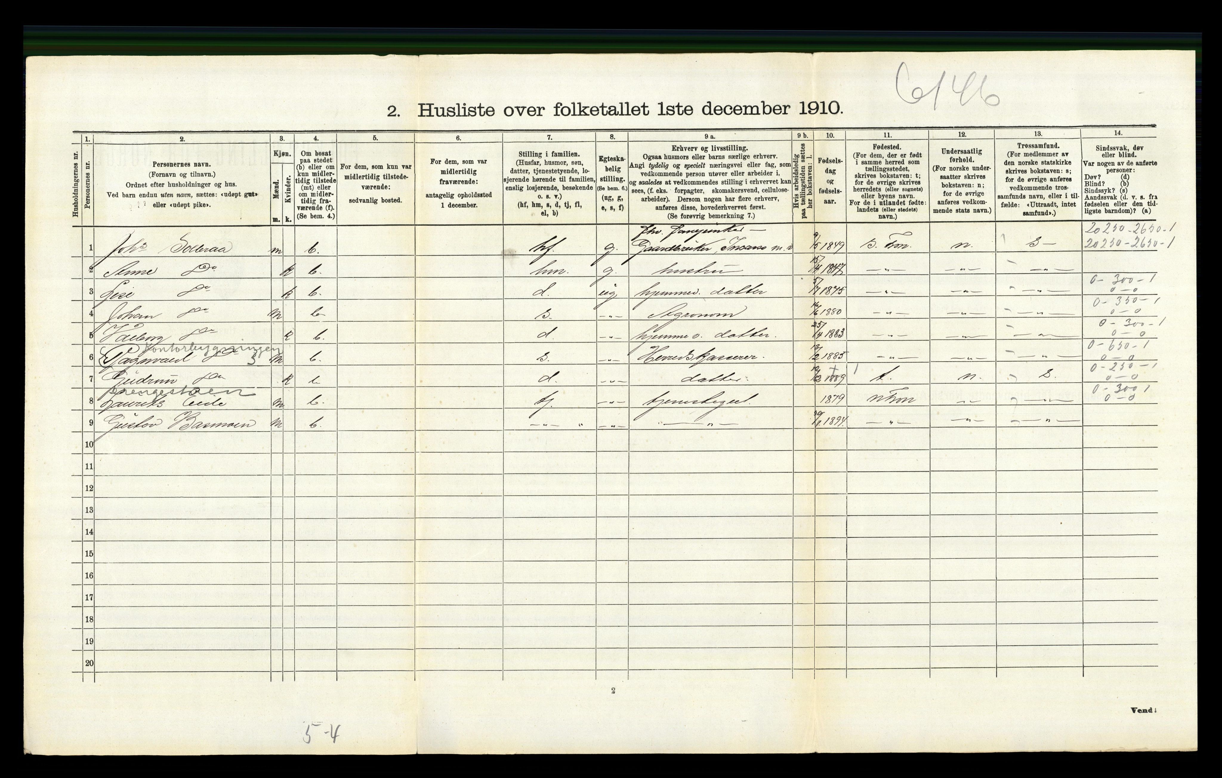 RA, 1910 census for Nord-Fron, 1910, p. 951