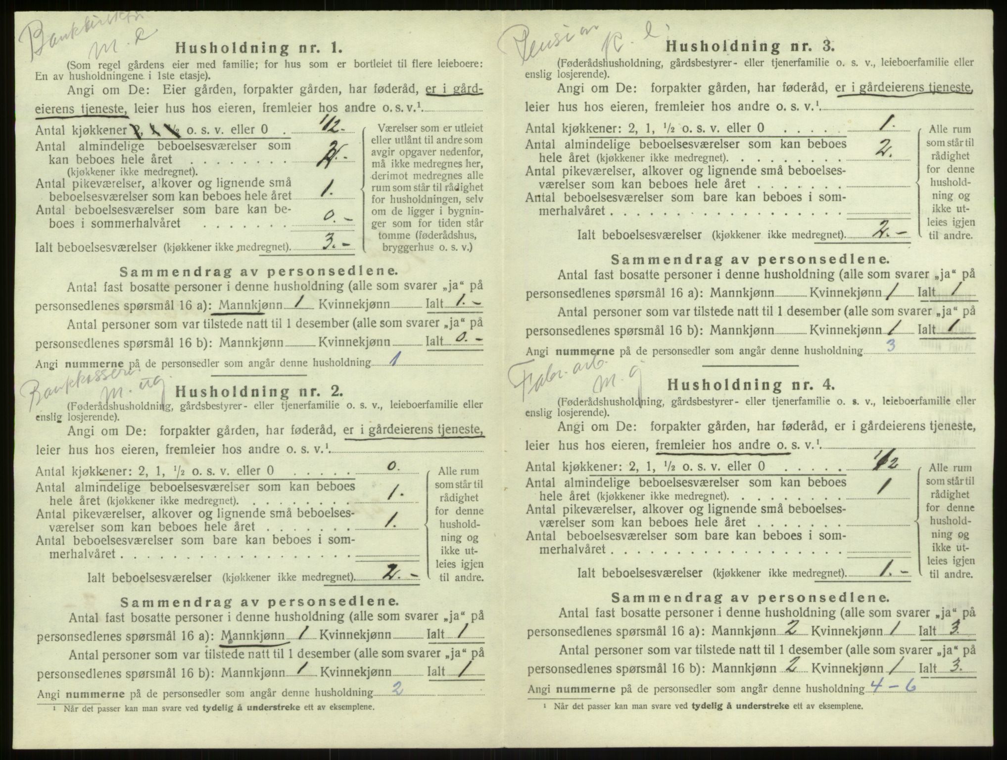 SAB, 1920 census for Haus, 1920, p. 1603