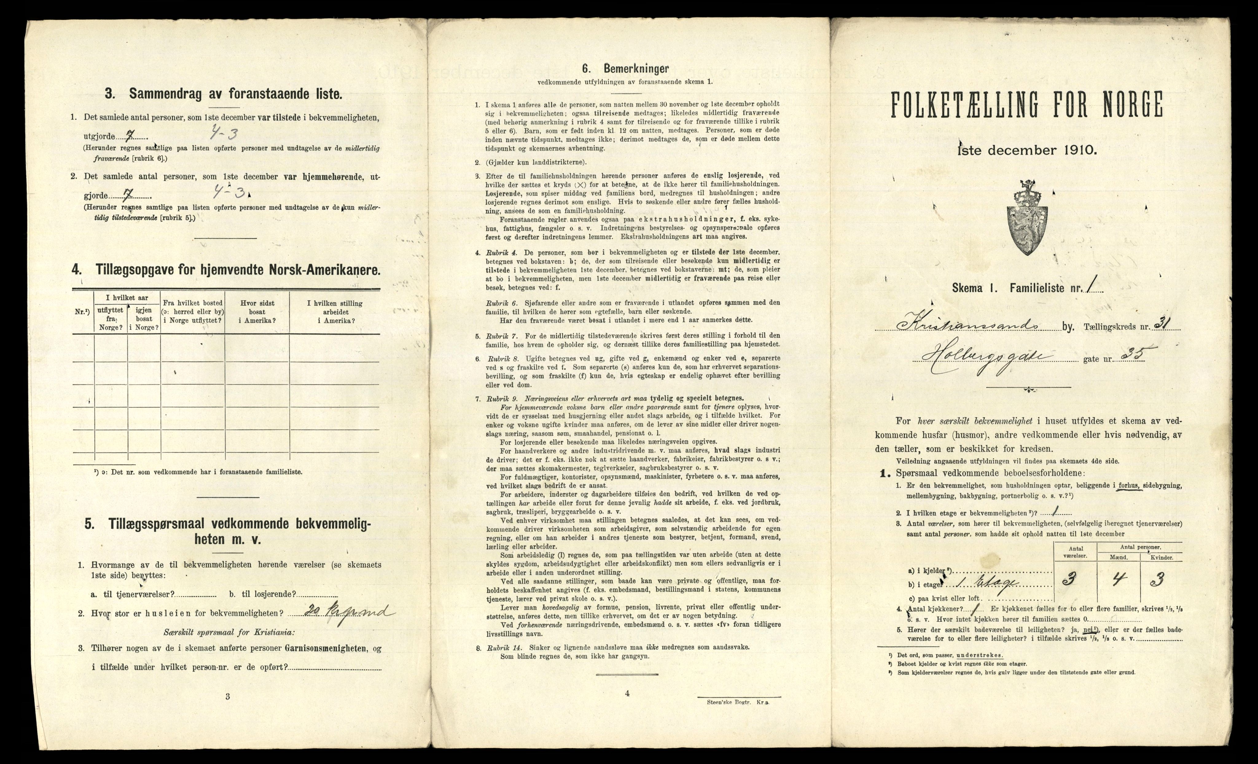 RA, 1910 census for Kristiansand, 1910, p. 8108