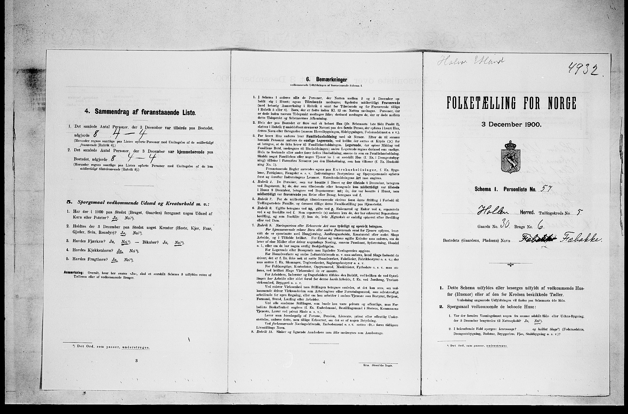 SAKO, 1900 census for Holla, 1900, p. 641