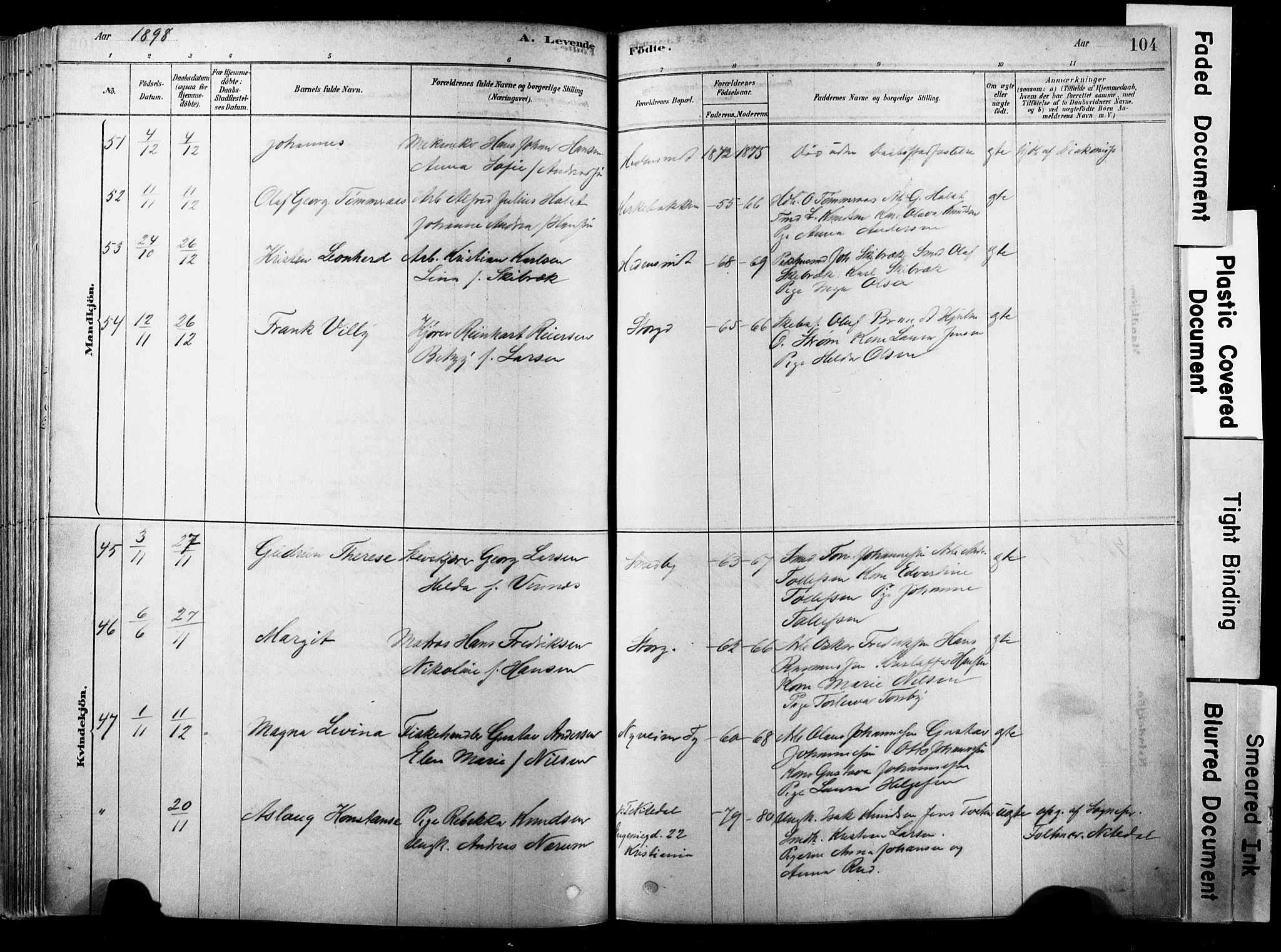 Strømsø kirkebøker, SAKO/A-246/F/Fb/L0006: Parish register (official) no. II 6, 1879-1910, p. 104