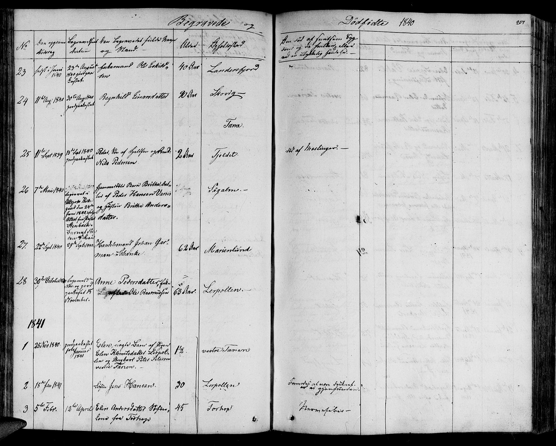 Lebesby sokneprestkontor, SATØ/S-1353/H/Ha/L0003kirke: Parish register (official) no. 3, 1833-1852, p. 207