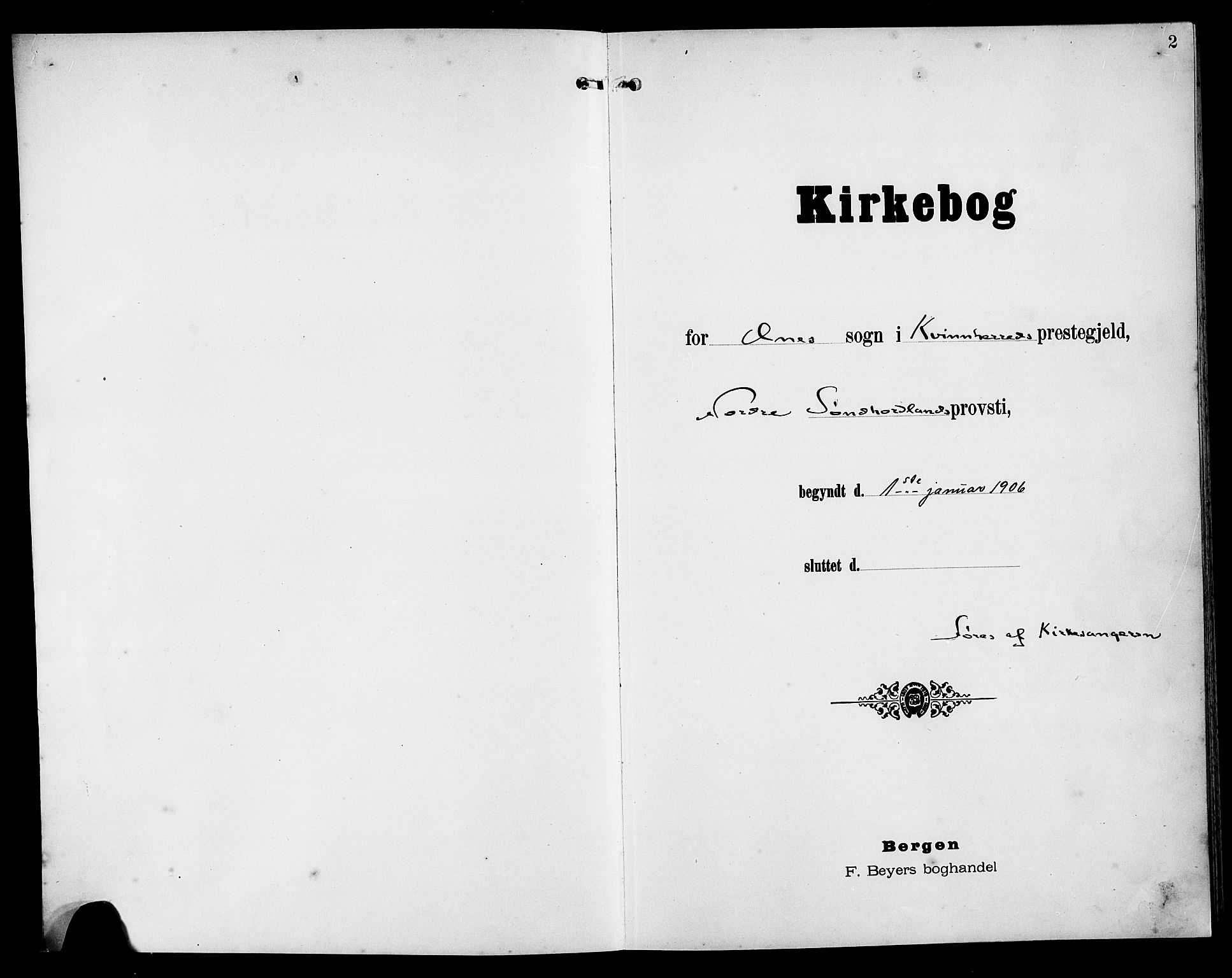 Kvinnherad sokneprestembete, SAB/A-76401/H/Hab: Parish register (copy) no. D 2, 1906-1926, p. 2