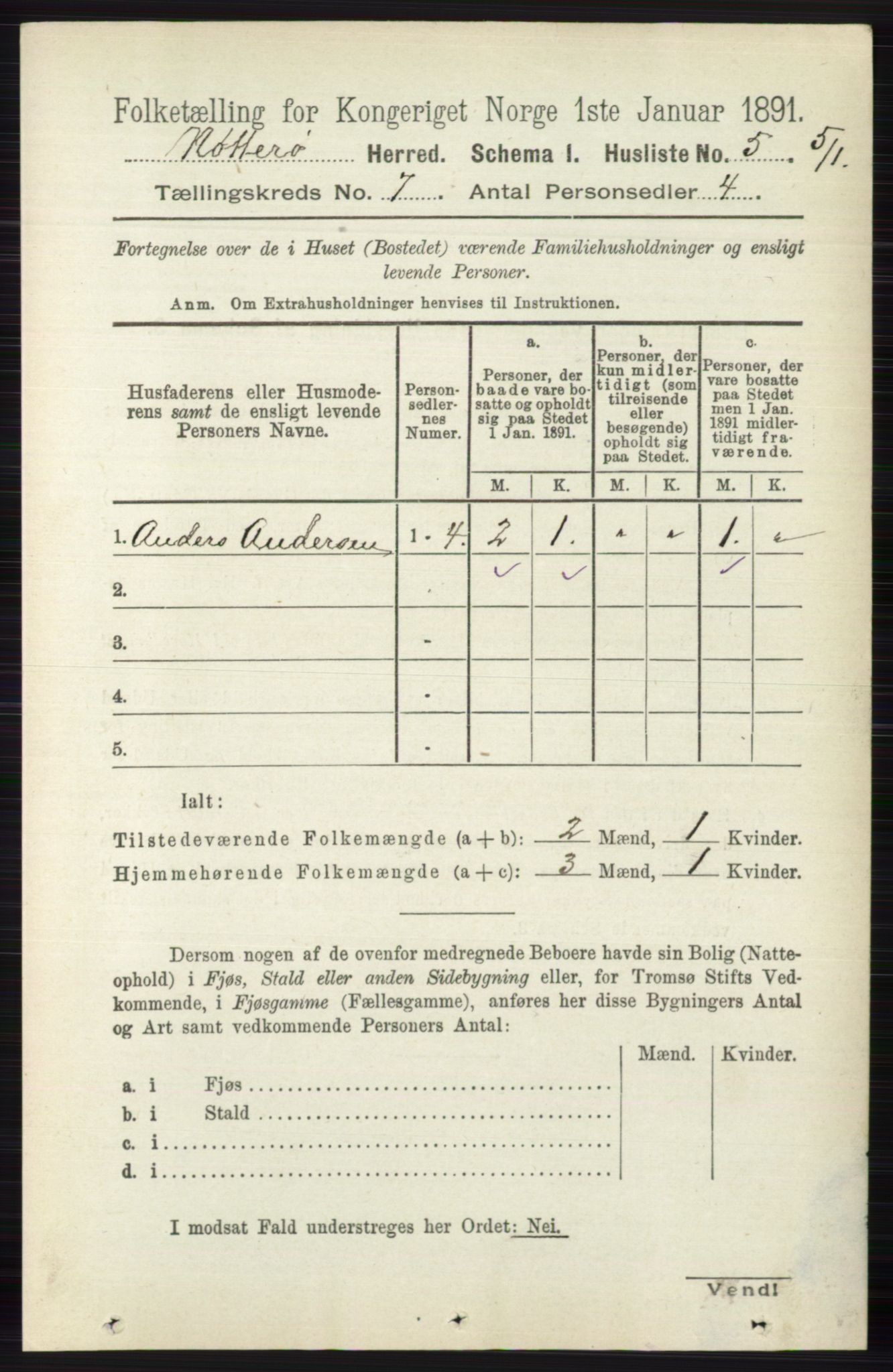 RA, 1891 census for 0722 Nøtterøy, 1891, p. 3426