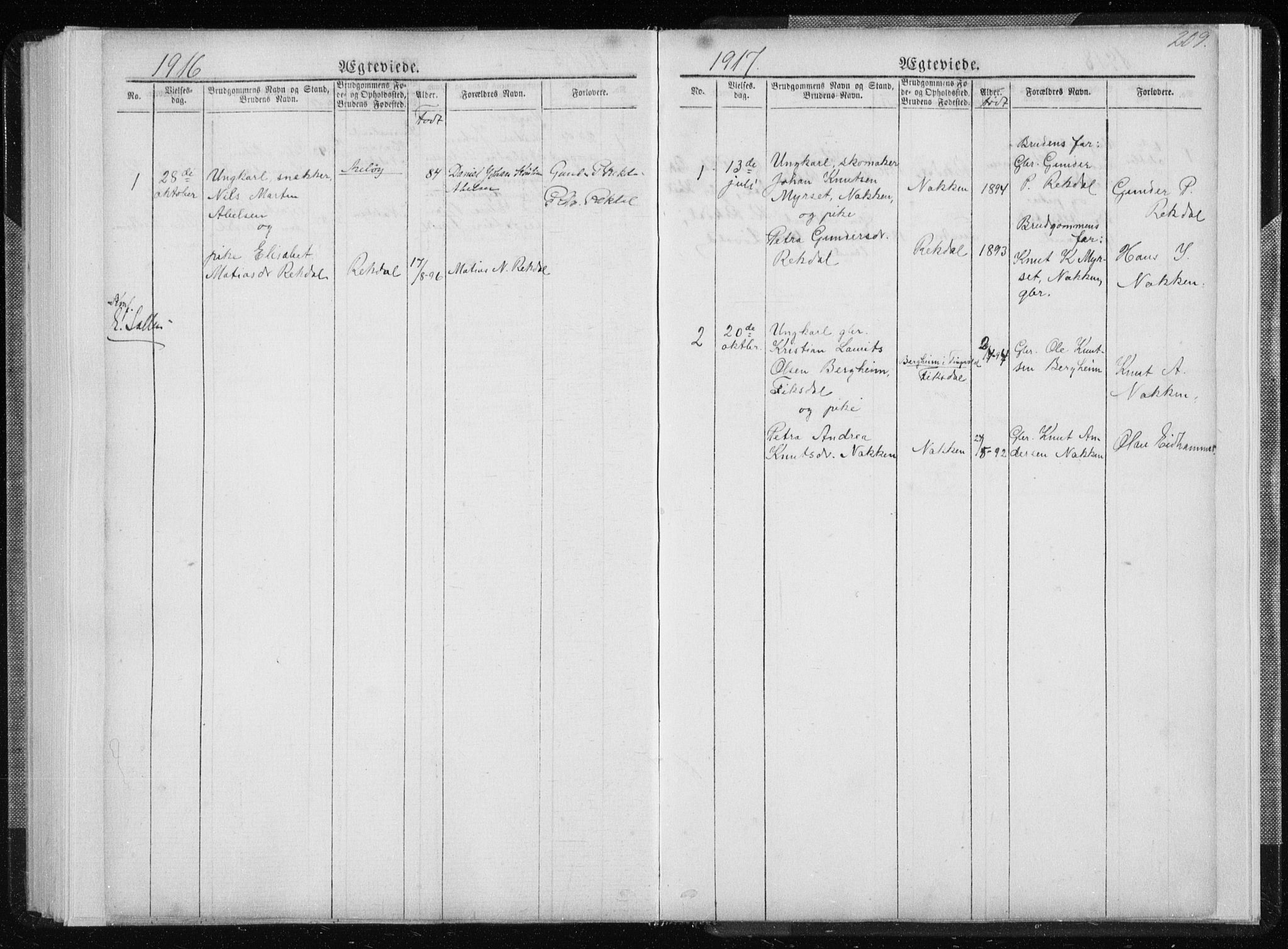 Ministerialprotokoller, klokkerbøker og fødselsregistre - Møre og Romsdal, AV/SAT-A-1454/540/L0541: Parish register (copy) no. 540C01, 1867-1920, p. 209