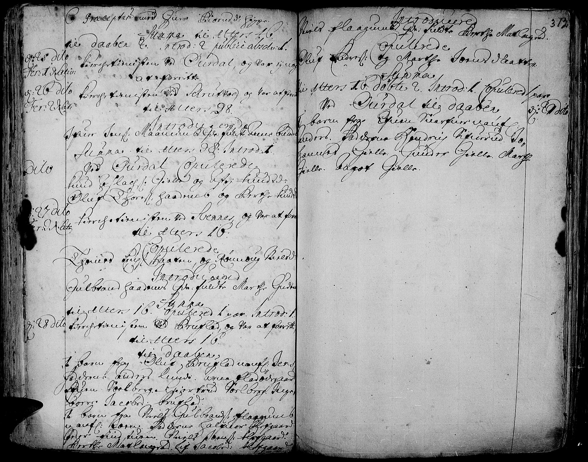 Aurdal prestekontor, SAH/PREST-126/H/Ha/Haa/L0001: Parish register (official) no. 1-3, 1692-1730, p. 312