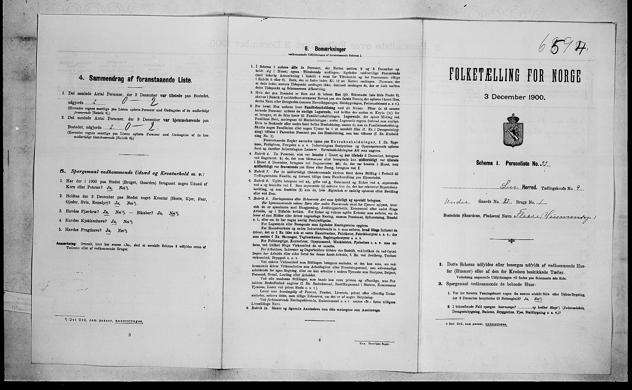 RA, 1900 census for Lier, 1900, p. 1524