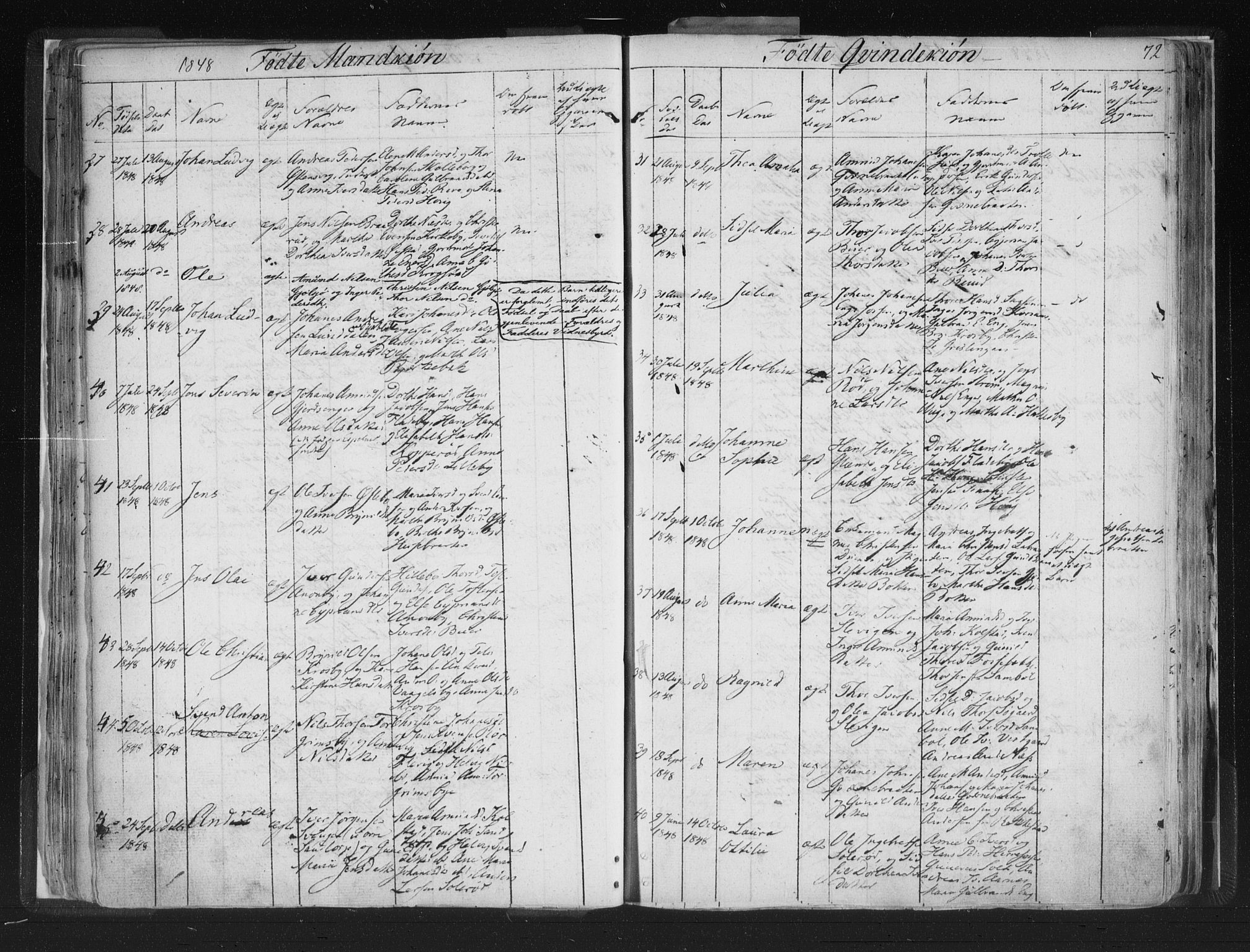 Aremark prestekontor Kirkebøker, AV/SAO-A-10899/F/Fc/L0002: Parish register (official) no. III 2, 1834-1849, p. 72