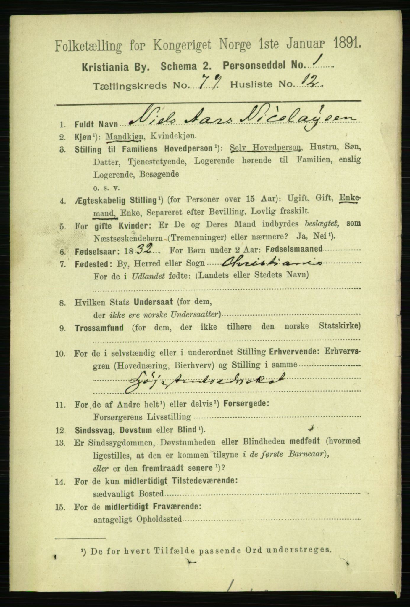 RA, 1891 census for 0301 Kristiania, 1891, p. 41232