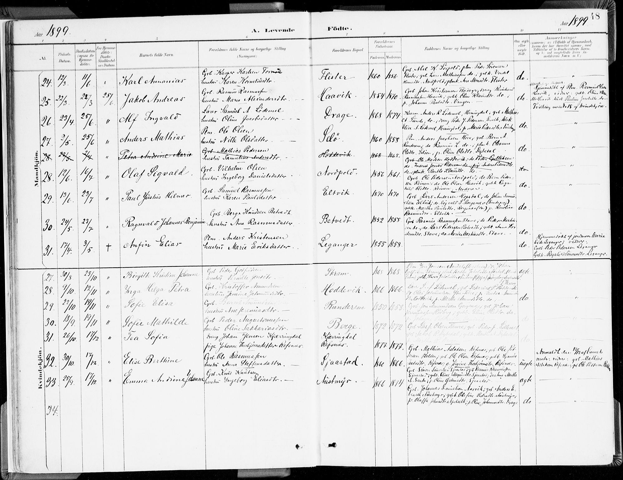 Selje sokneprestembete, SAB/A-99938/H/Ha/Haa/Haab: Parish register (official) no. B 2, 1891-1907, p. 48