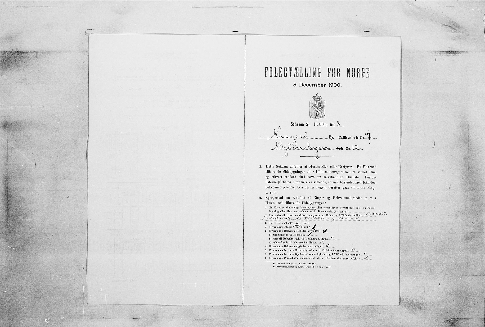 SAKO, 1900 census for Kragerø, 1900, p. 856