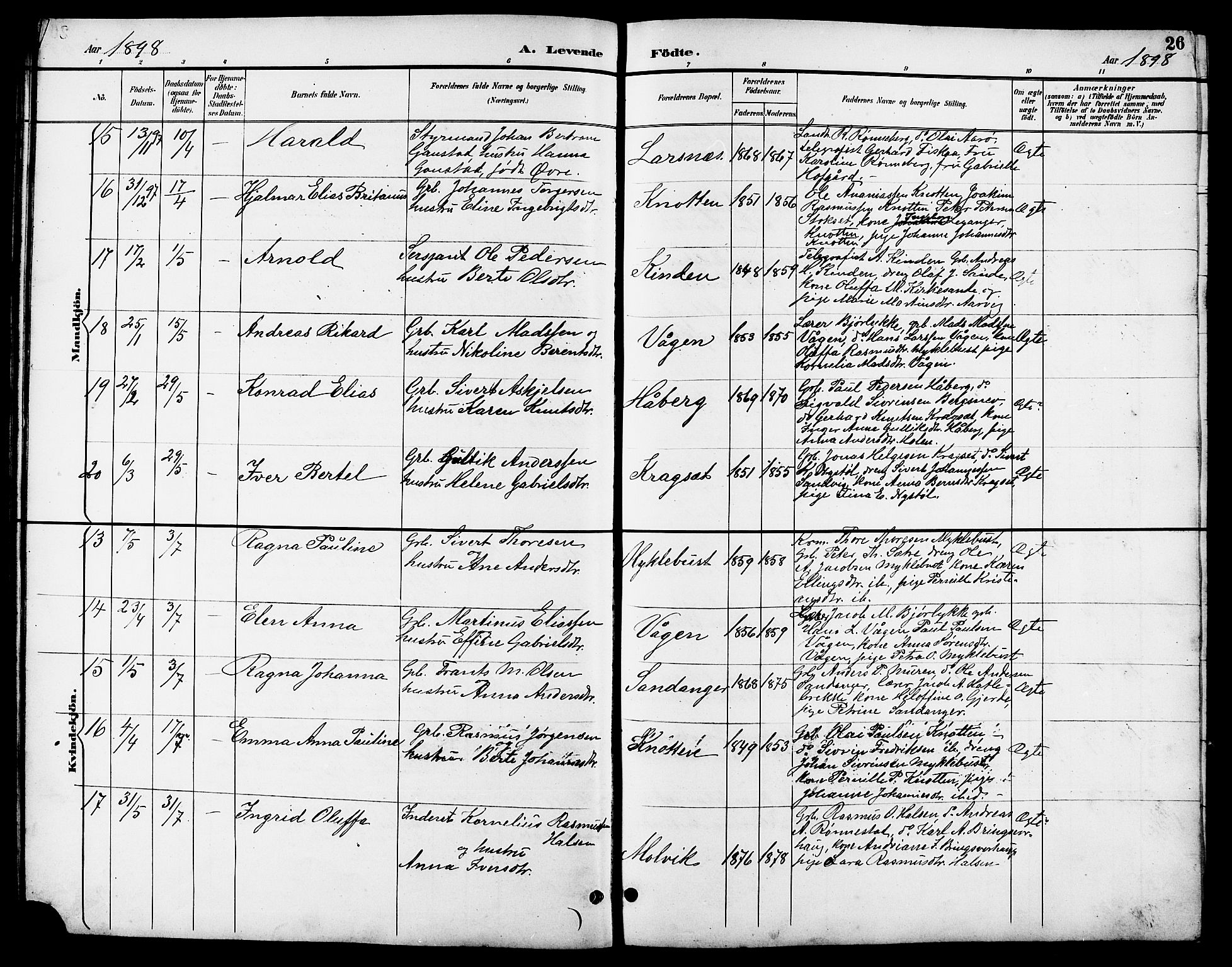 Ministerialprotokoller, klokkerbøker og fødselsregistre - Møre og Romsdal, AV/SAT-A-1454/503/L0049: Parish register (copy) no. 503C04, 1894-1915, p. 26