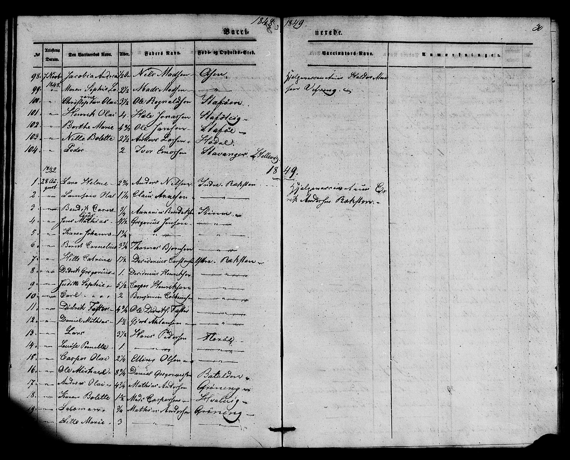 Kinn sokneprestembete, SAB/A-80801/H/Haa/Haaa/L0016: Parish register (official) no. A 16, 1841-1858, p. 30