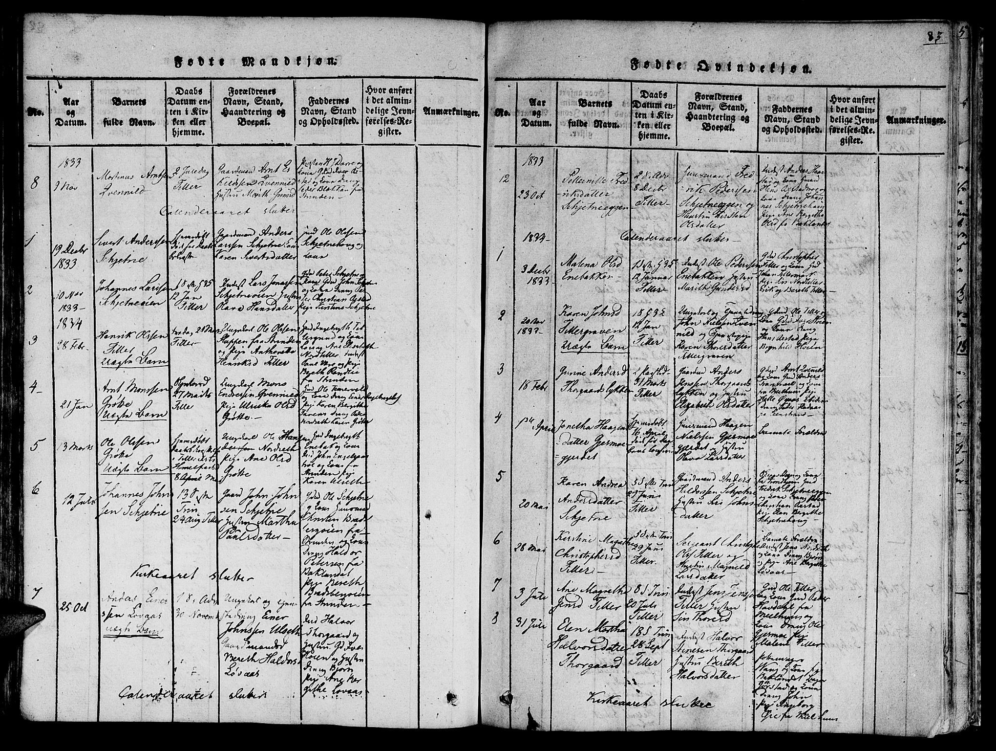 Ministerialprotokoller, klokkerbøker og fødselsregistre - Sør-Trøndelag, AV/SAT-A-1456/618/L0440: Parish register (official) no. 618A04 /2, 1816-1843, p. 83