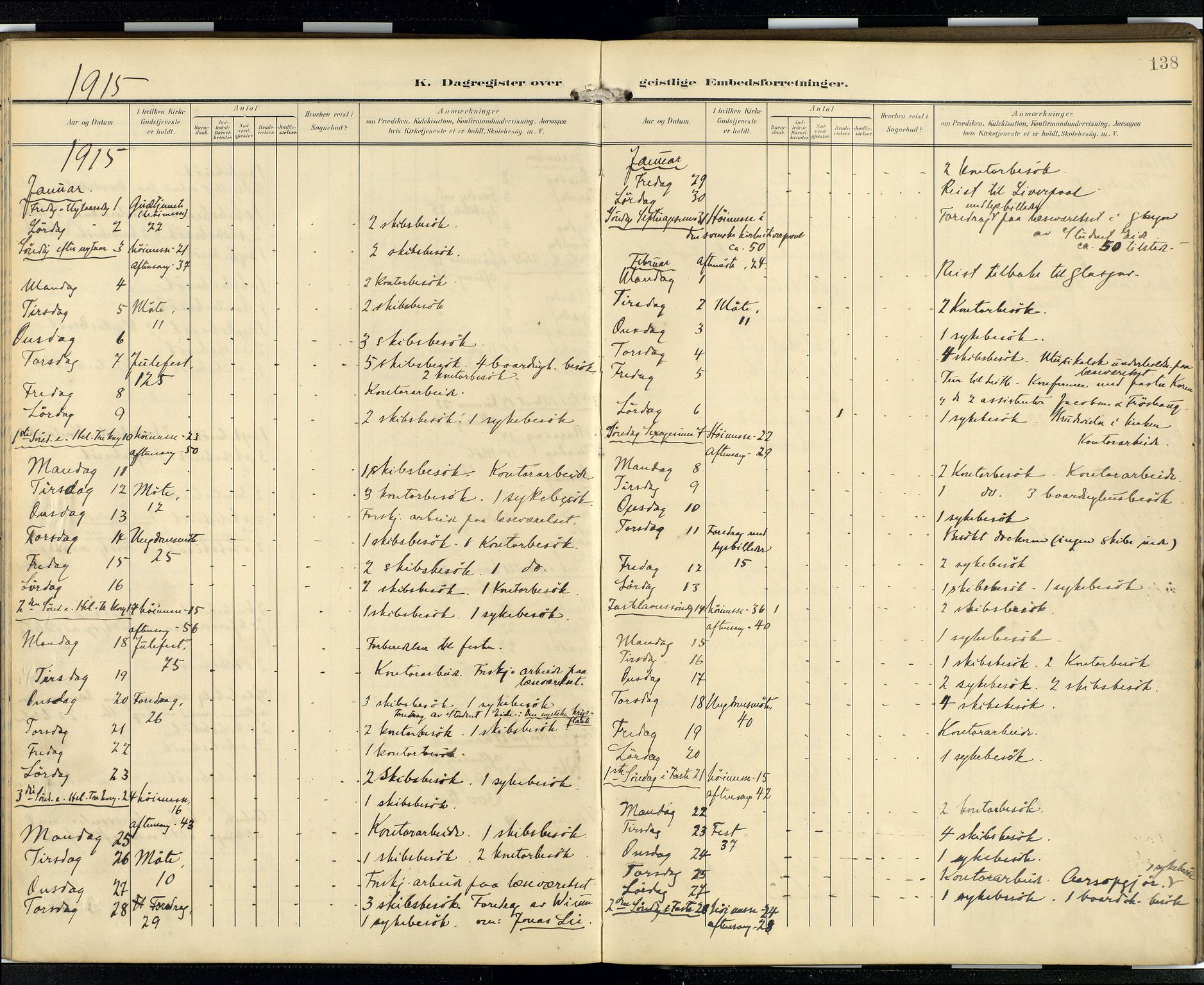 Den norske sjømannsmisjon i utlandet/Skotske havner (Leith, Glasgow), AV/SAB-SAB/PA-0100/H/Ha/Hab/L0001: Parish register (official) no. B 1, 1902-1931, p. 137b-138a