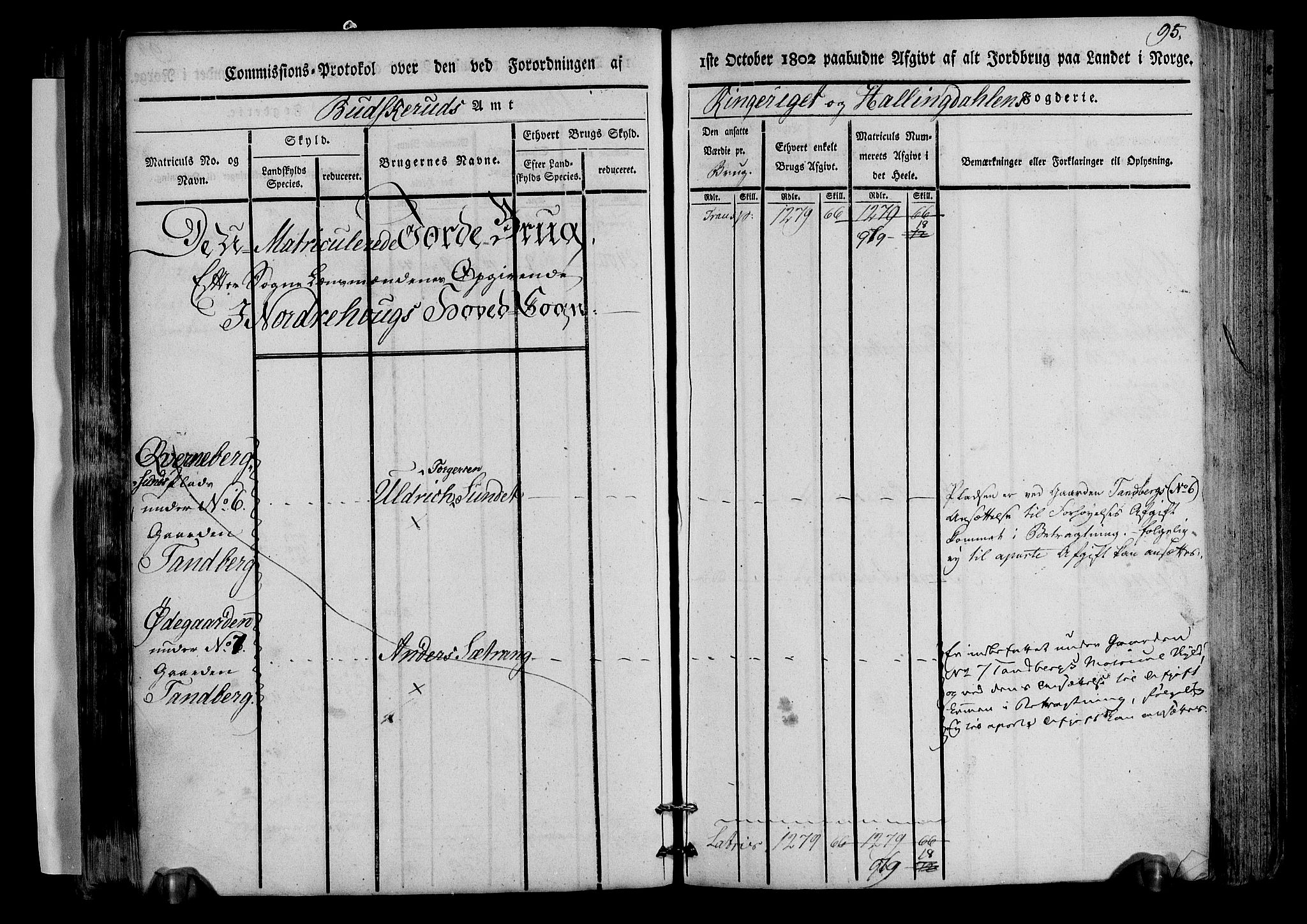 Rentekammeret inntil 1814, Realistisk ordnet avdeling, AV/RA-EA-4070/N/Ne/Nea/L0045: Ringerike og Hallingdal fogderi. Kommisjonsprotokoll for Norderhov prestegjeld, 1803, p. 98