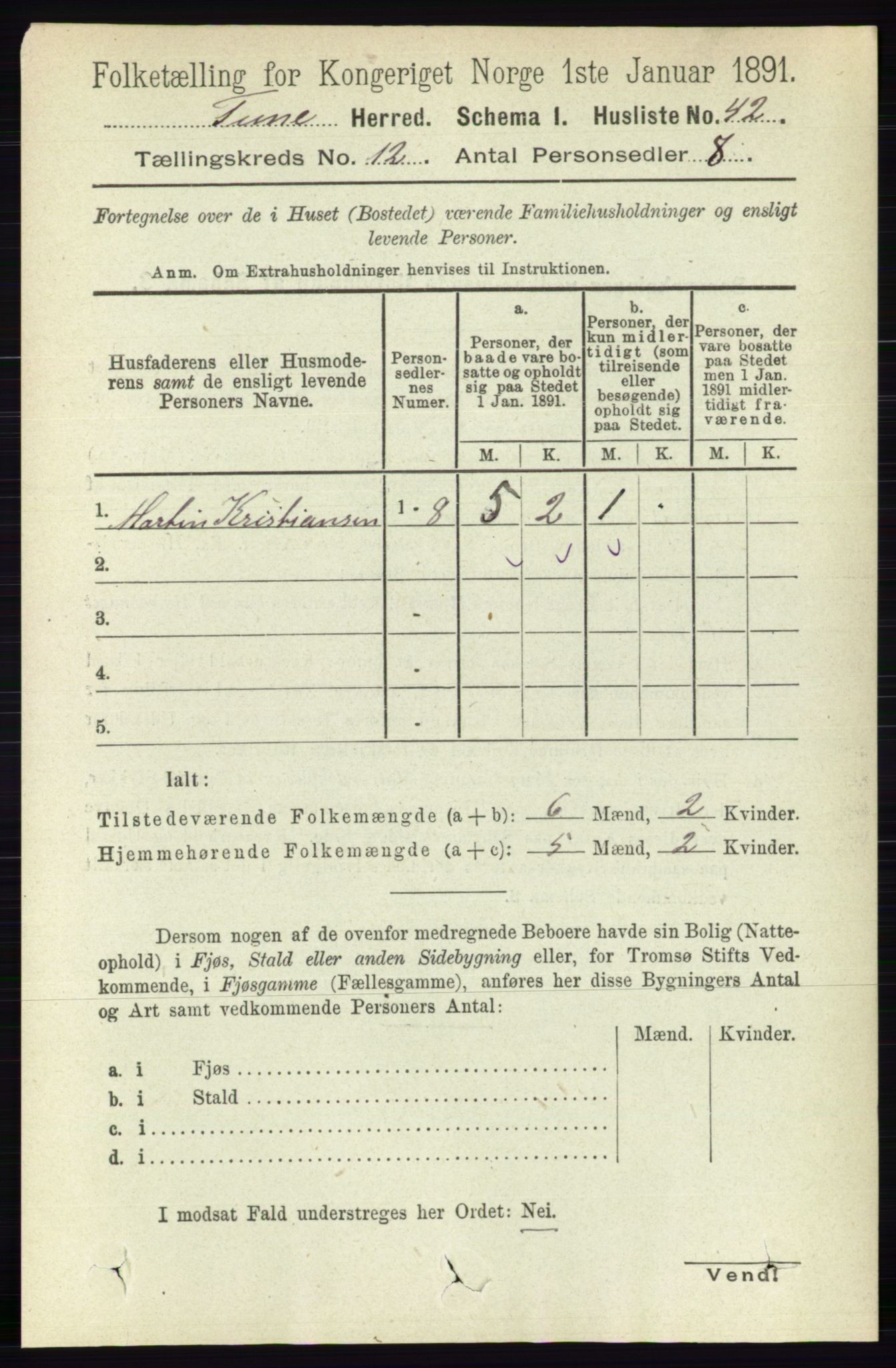 RA, 1891 census for 0130 Tune, 1891, p. 7203