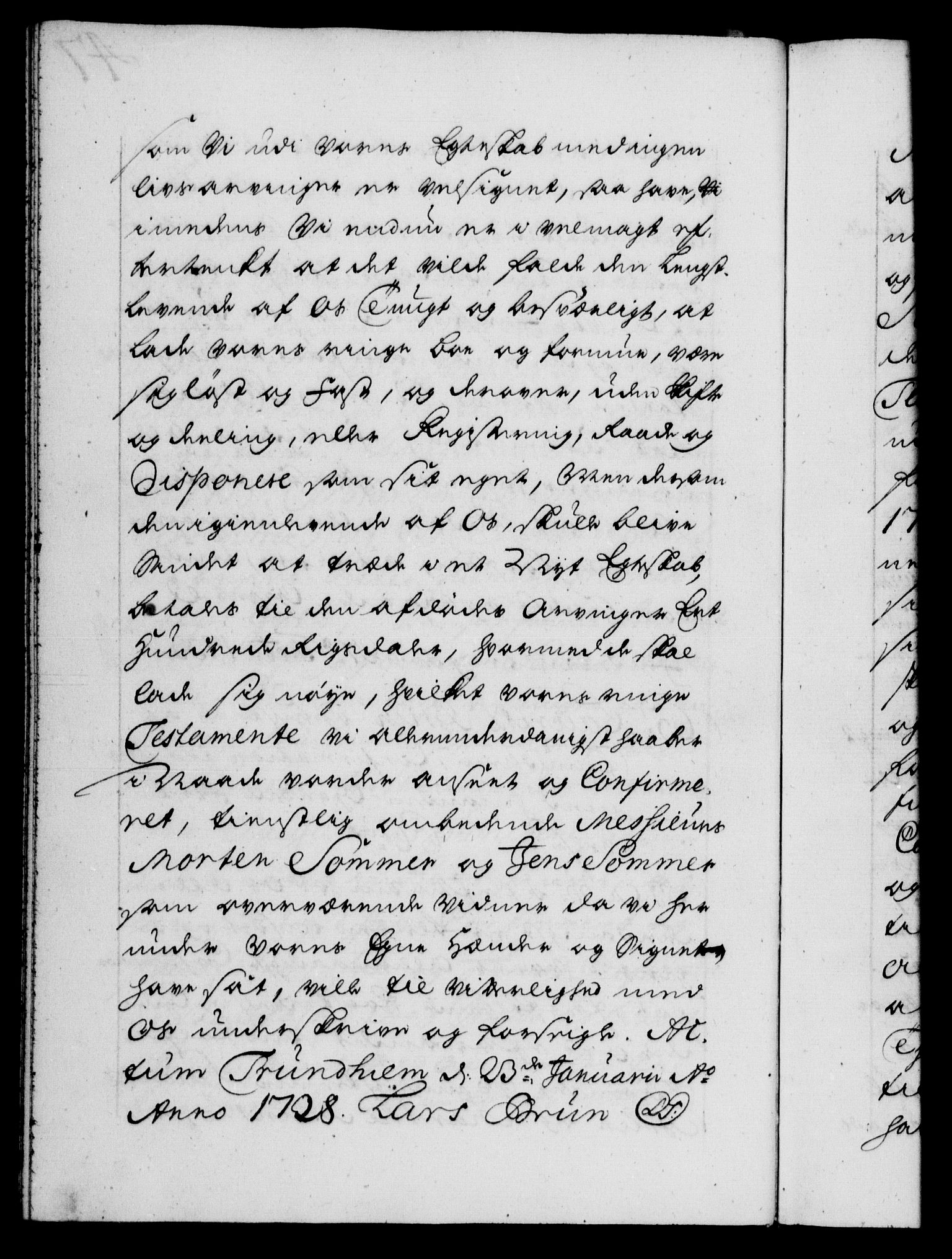 Danske Kanselli 1572-1799, AV/RA-EA-3023/F/Fc/Fca/Fcaa/L0028: Norske registre, 1733-1734, p. 47b