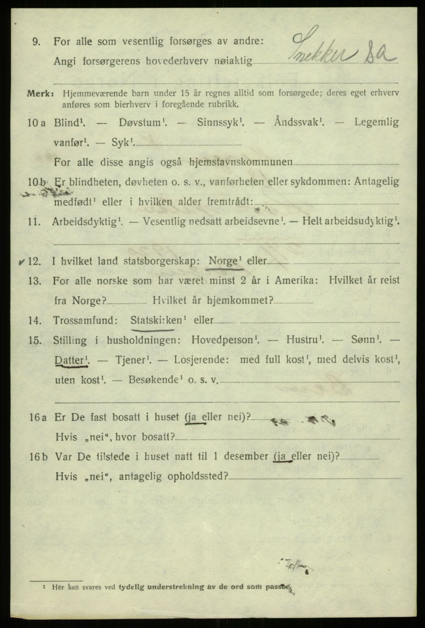 SAB, 1920 census for Bergen, 1920, p. 207905