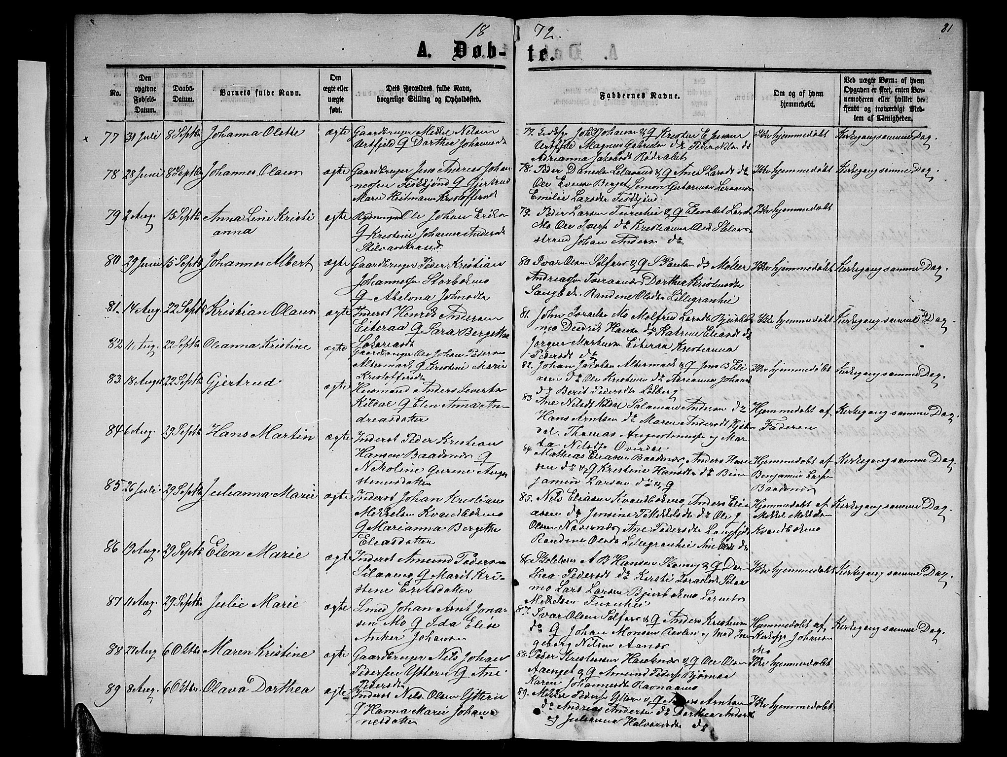 Ministerialprotokoller, klokkerbøker og fødselsregistre - Nordland, SAT/A-1459/827/L0415: Parish register (copy) no. 827C04, 1864-1886, p. 81