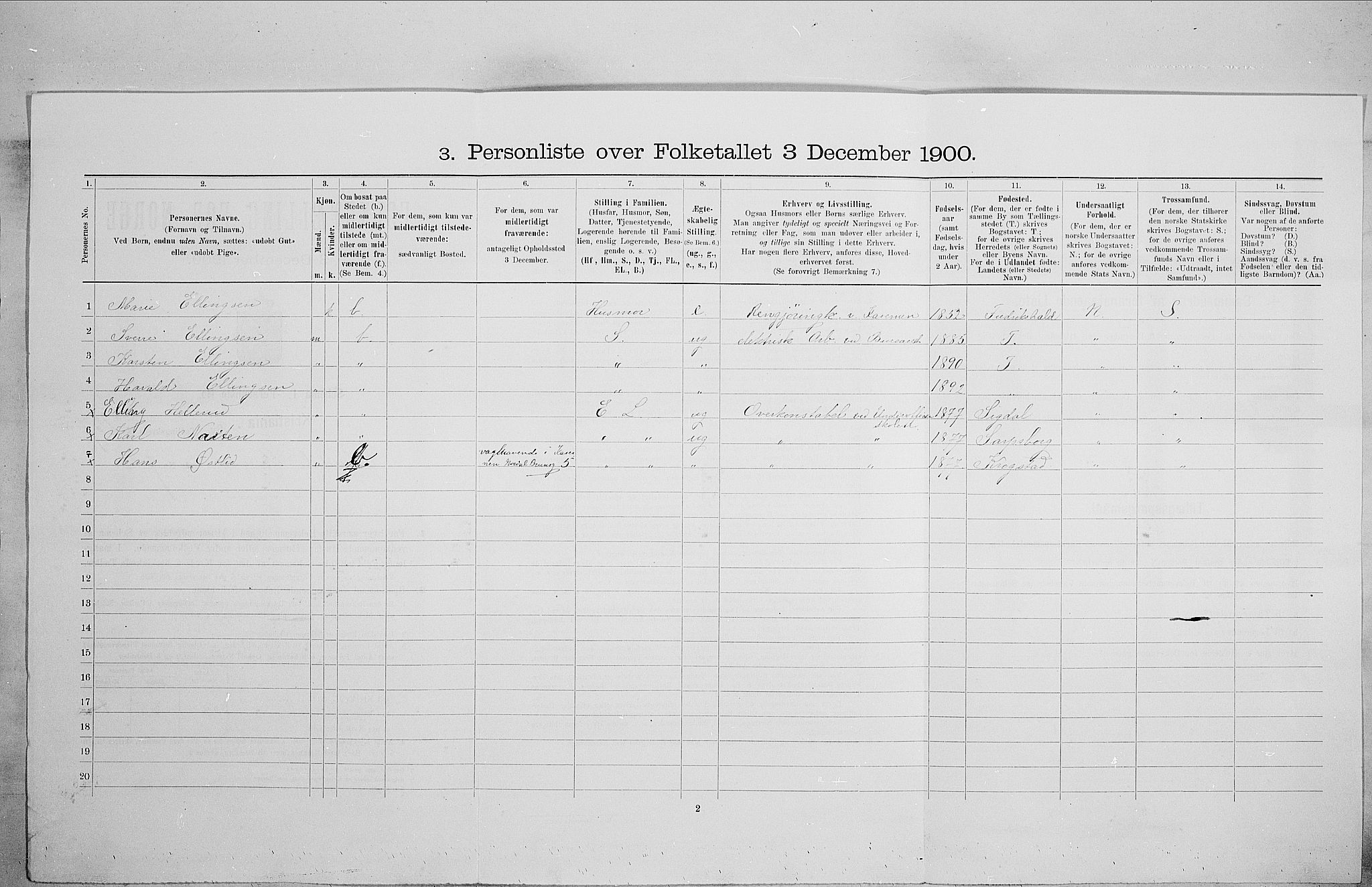 SAO, 1900 census for Kristiania, 1900, p. 64664