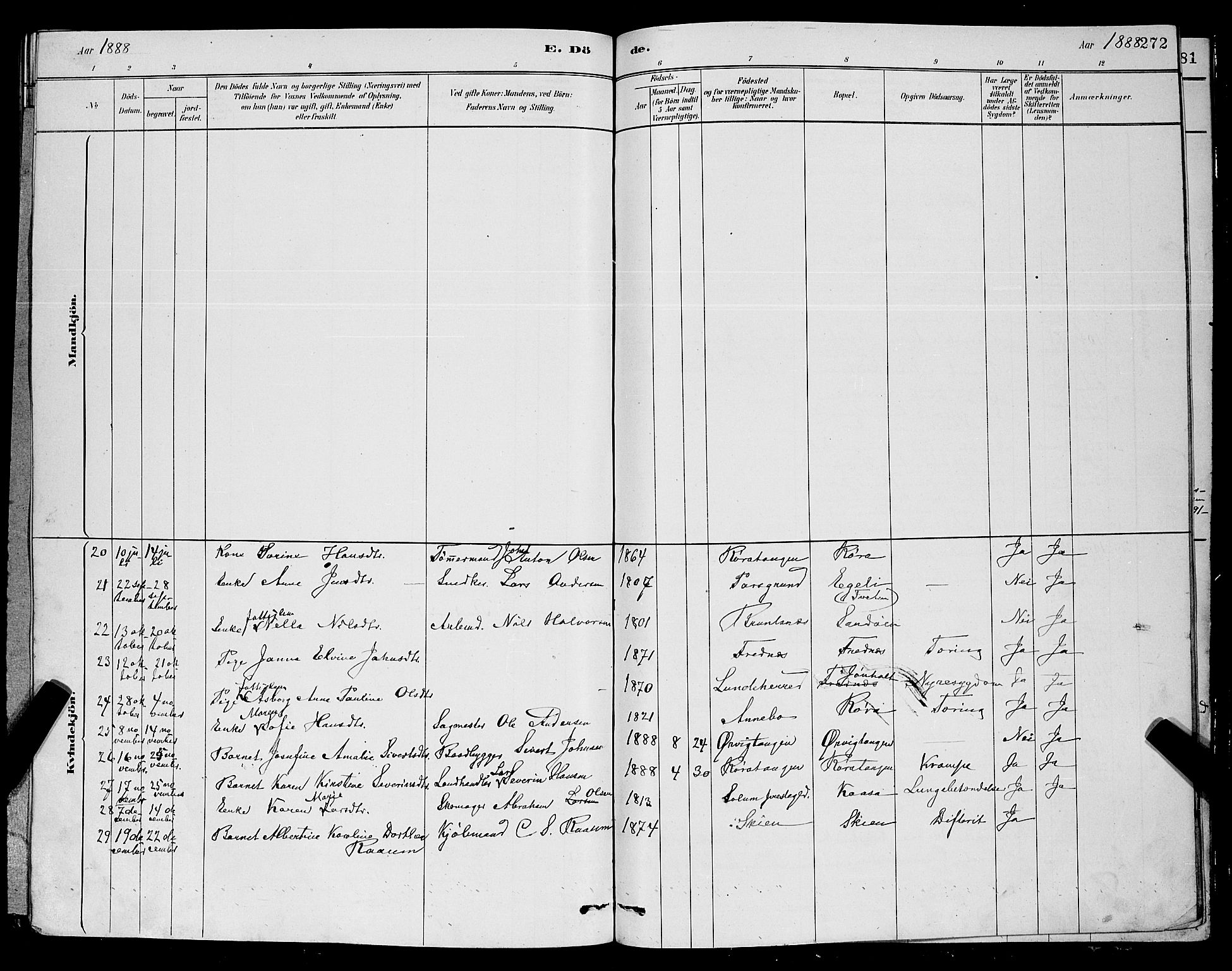Eidanger kirkebøker, SAKO/A-261/G/Ga/L0002: Parish register (copy) no. 2, 1879-1892, p. 272