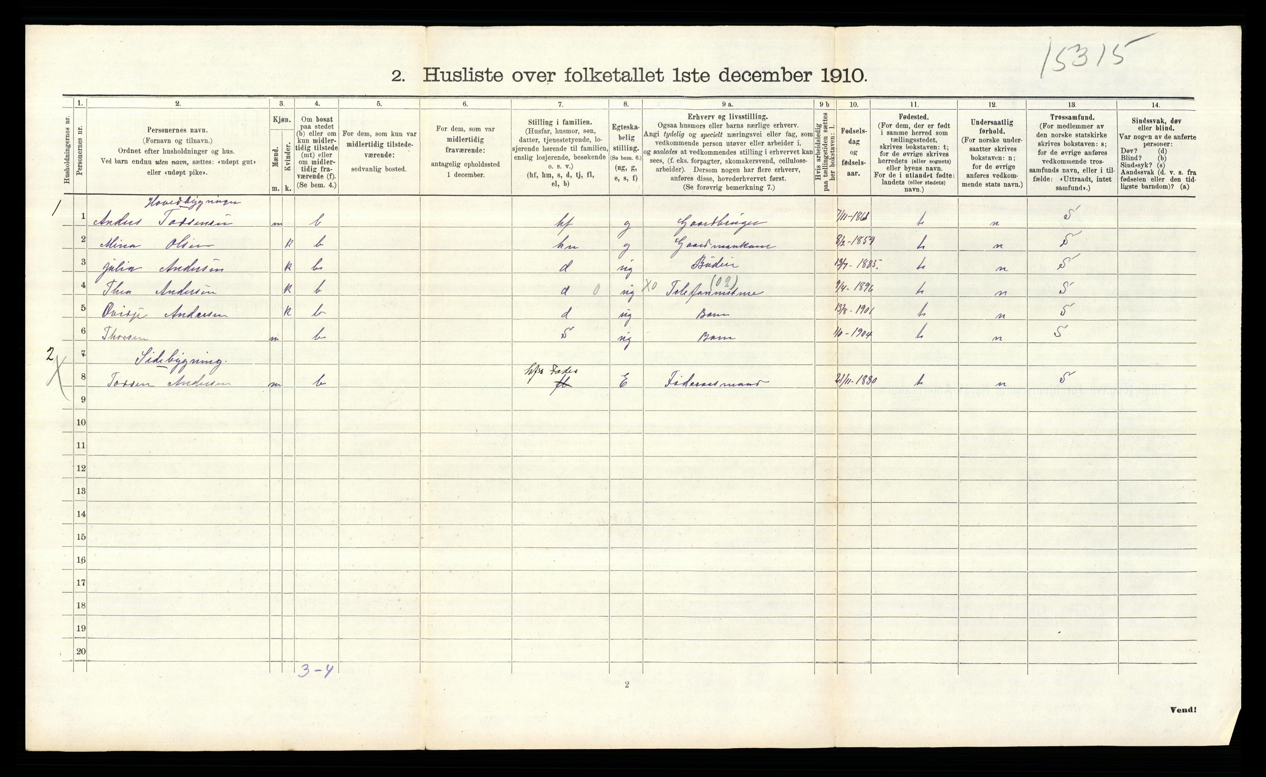 RA, 1910 census for Rødenes, 1910, p. 374