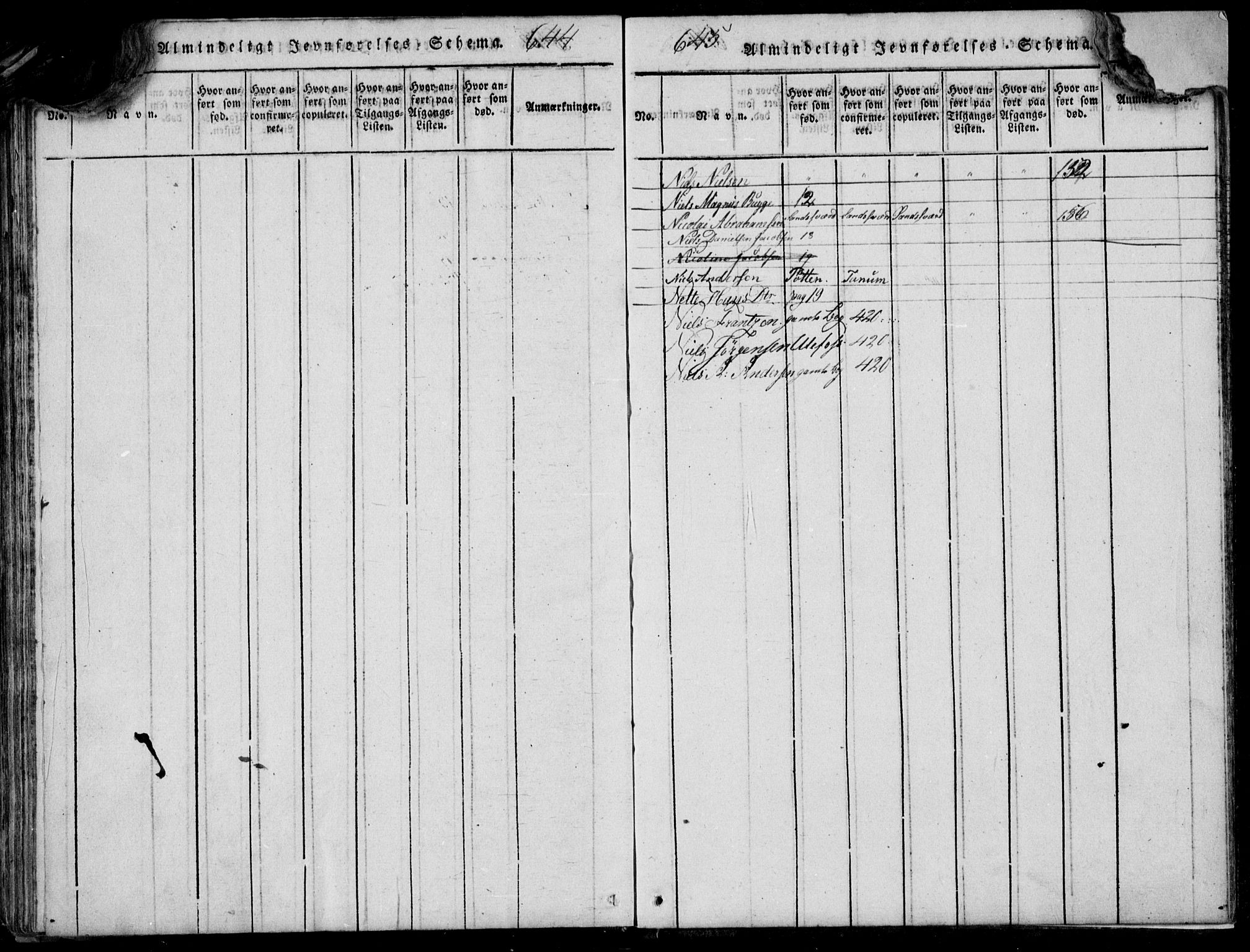 Larvik kirkebøker, AV/SAKO-A-352/F/Fb/L0002: Parish register (official) no. II 2, 1818-1842, p. 644-645