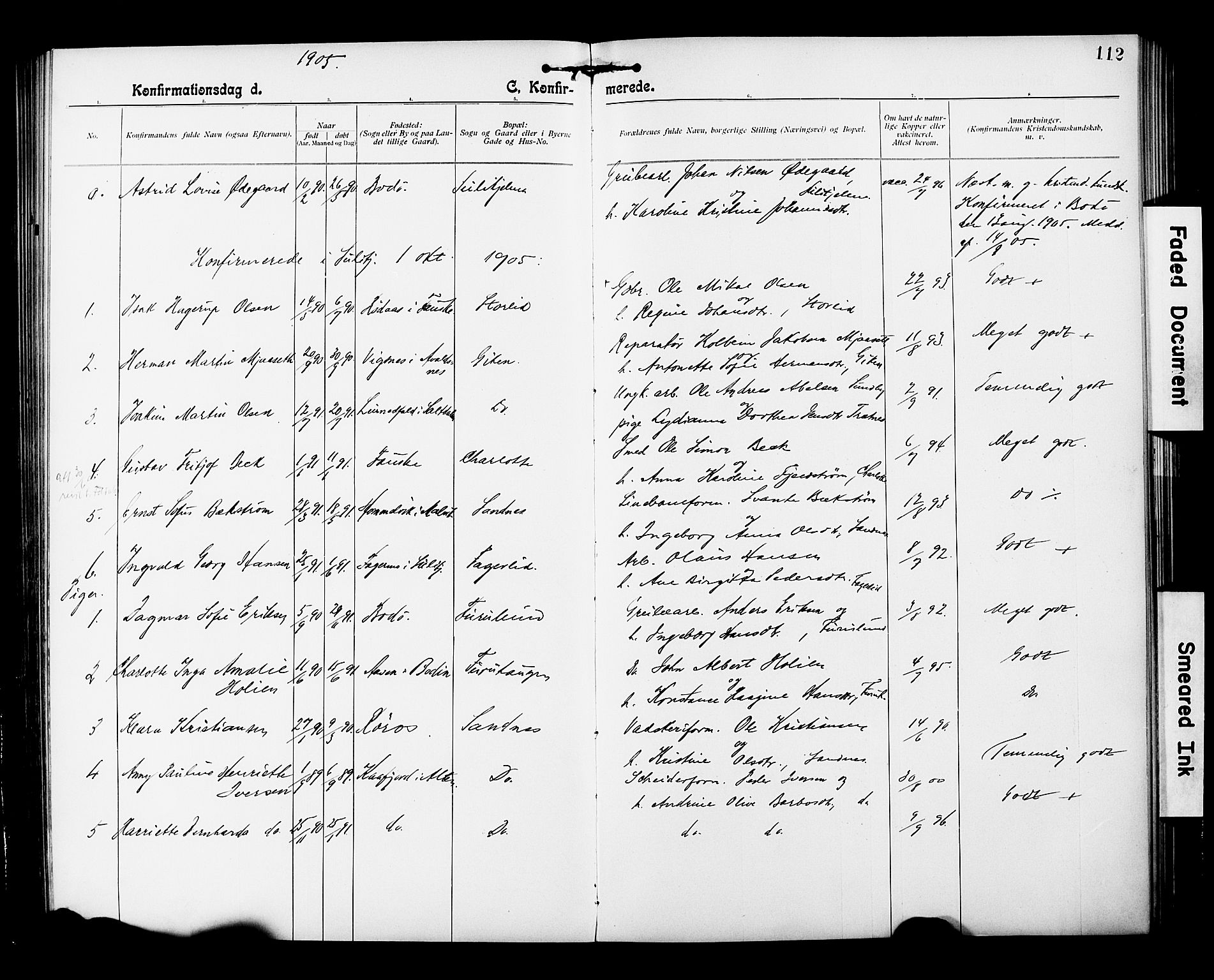 Ministerialprotokoller, klokkerbøker og fødselsregistre - Nordland, AV/SAT-A-1459/850/L0709: Parish register (official) no. 850A01, 1899-1909, p. 112